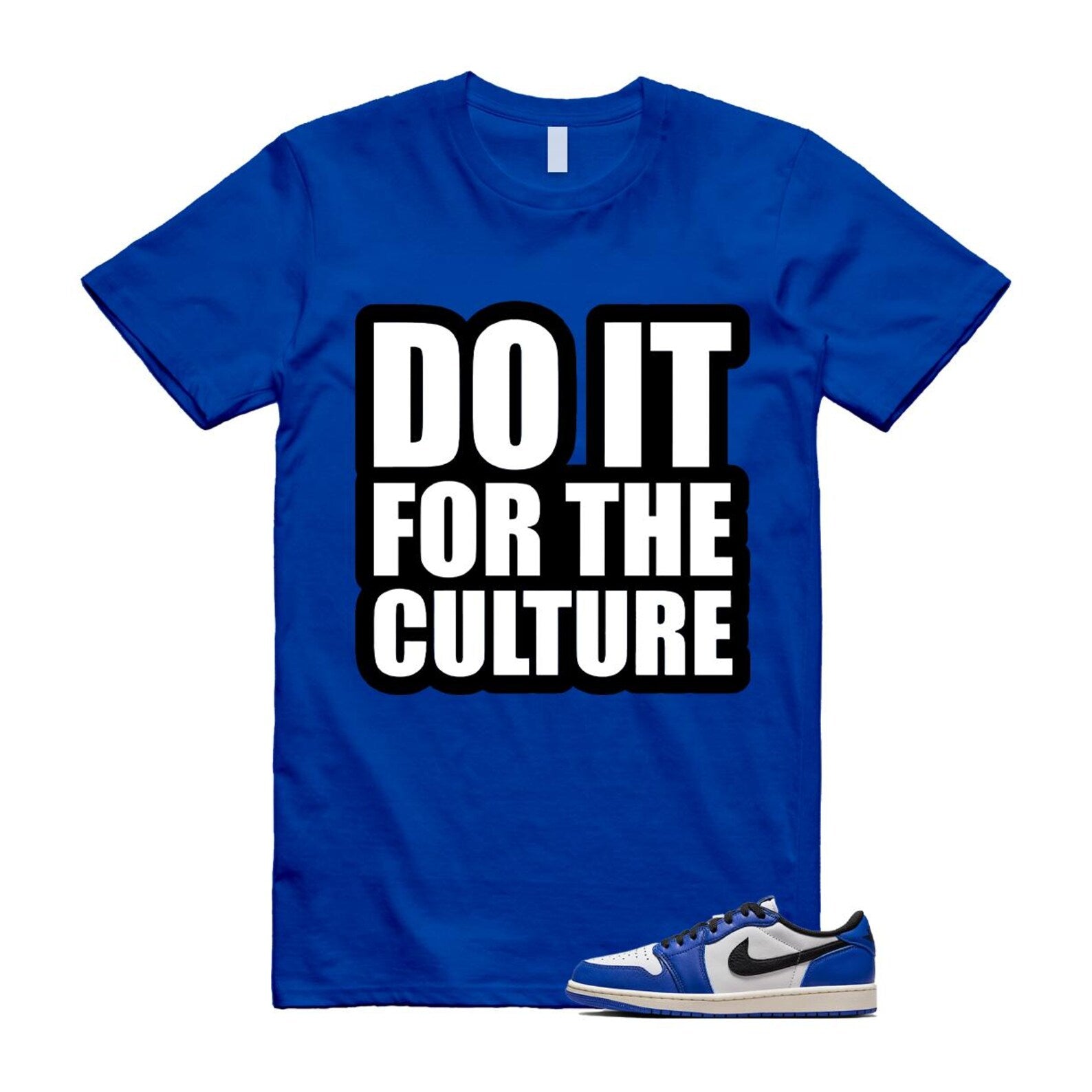 1 Game Royal Blue White Black Low OG T Shirt Match CULTURE CZ0790-140 T-Shirt, Sneaker Match Tee