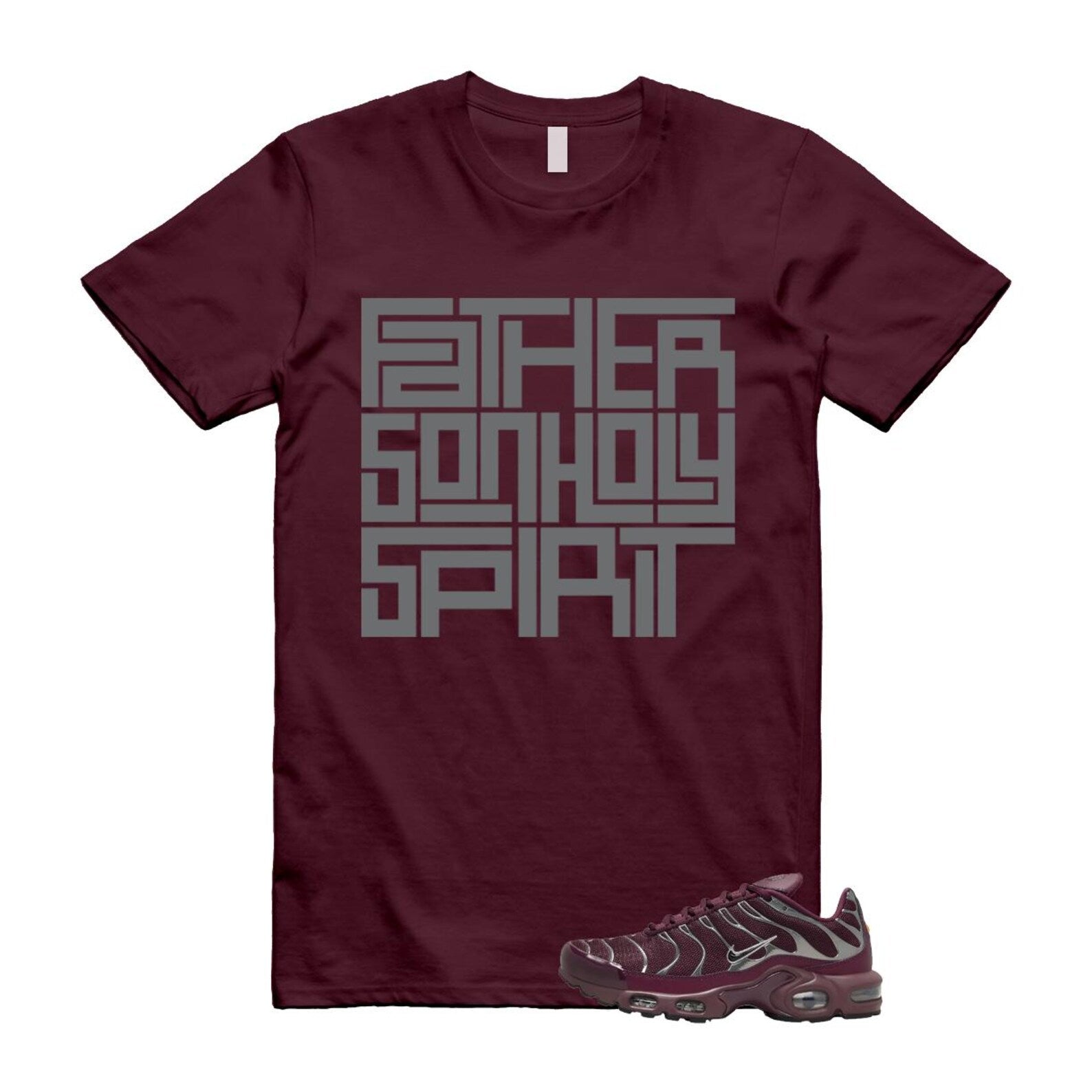 Air Max Night Maroon Metallic Silver Dark Team Red Plus SE T Shirt Match FATHER HJ9743-600 T-Shirt, Sneaker Match Tee