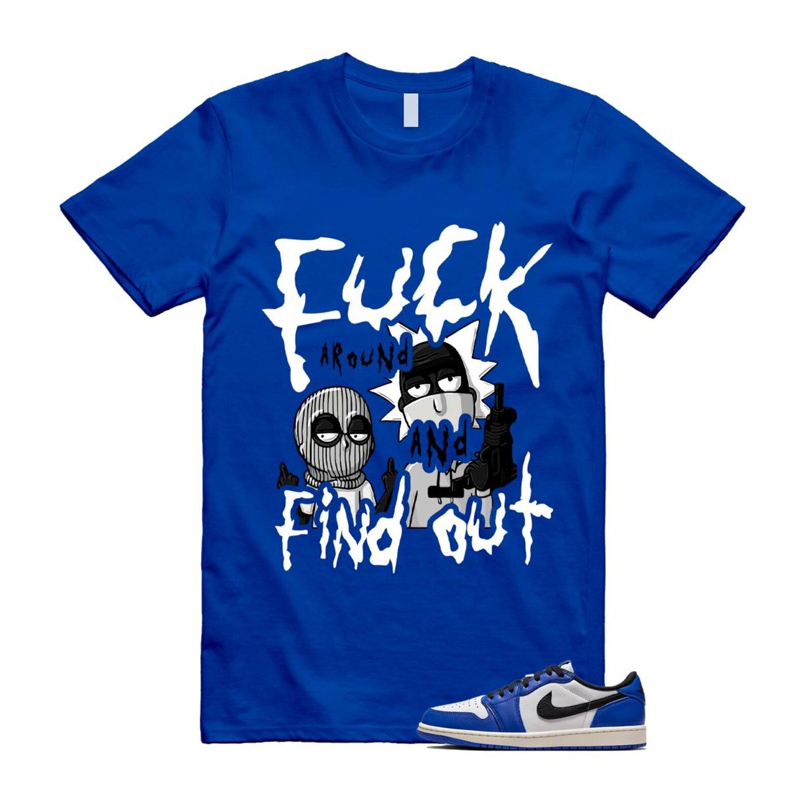 1 Game Royal Blue White Black Low OG T Shirt Match MORTY CZ0790-140 T-Shirt, Sneaker Match Tee