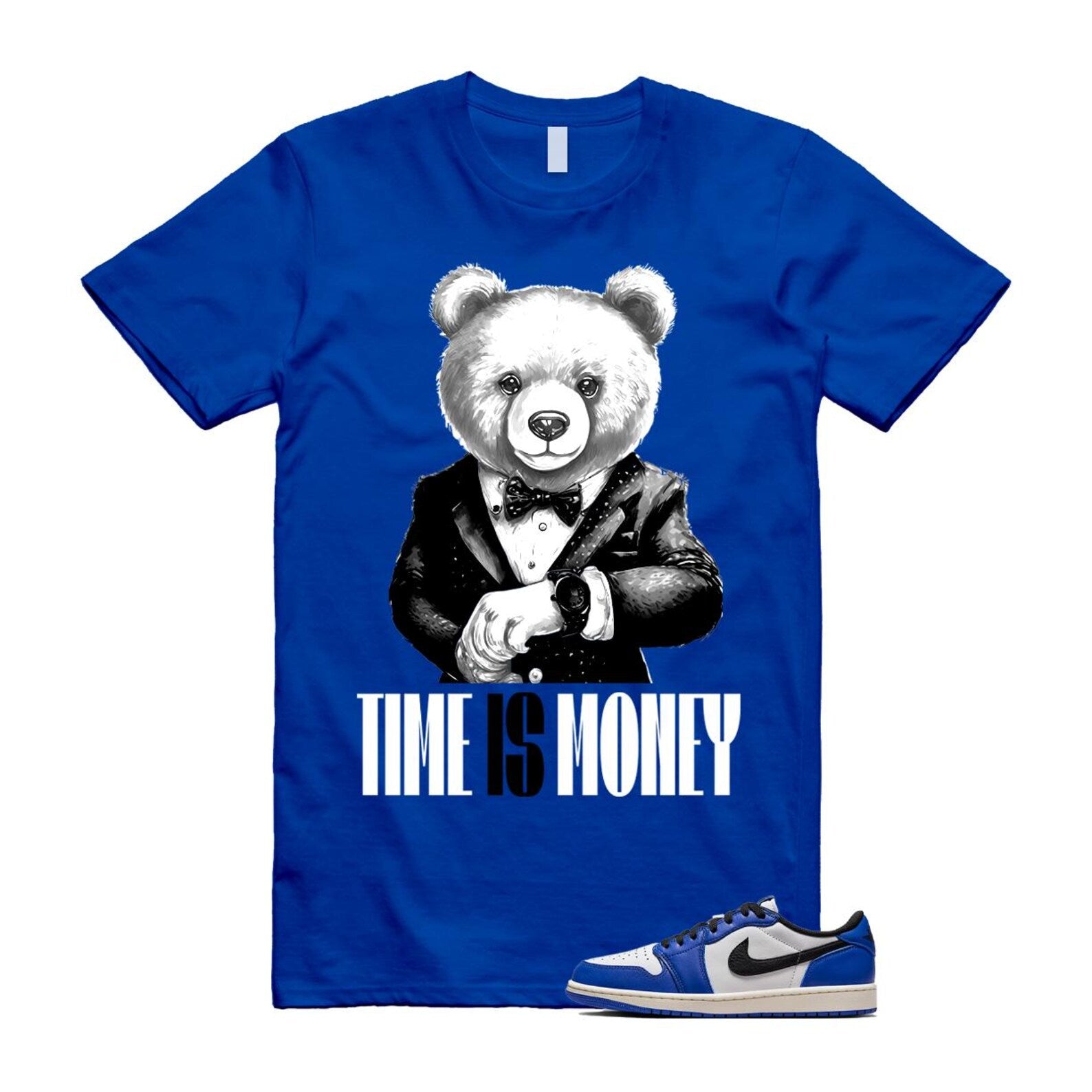 1 Game Royal Blue White Black Low OG T Shirt Match TIM CZ0790-140 T-Shirt, Sneaker Match Tee