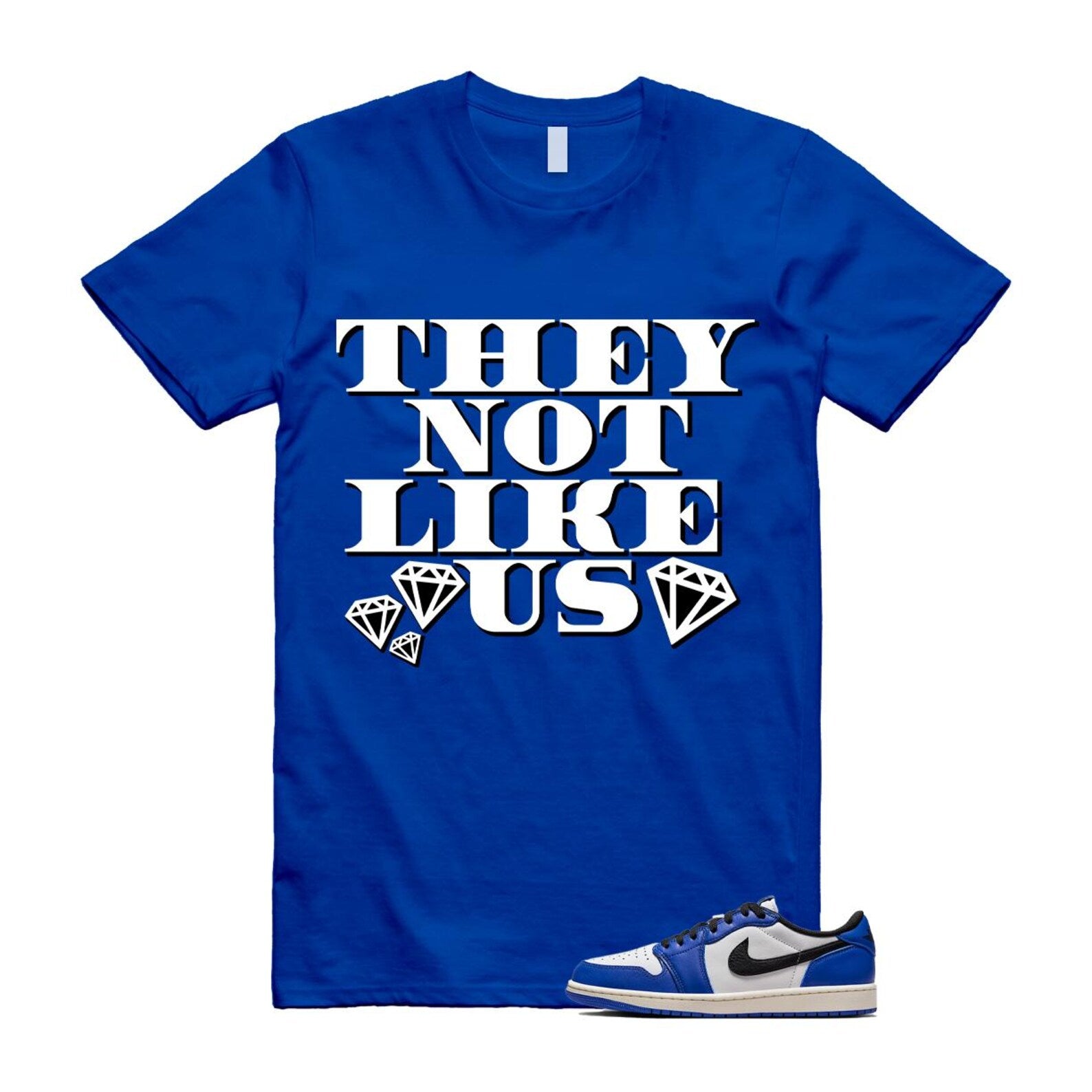 1 Game Royal Blue White Black Low OG T Shirt Match US2 CZ0790-140 T-Shirt, Sneaker Match Tee