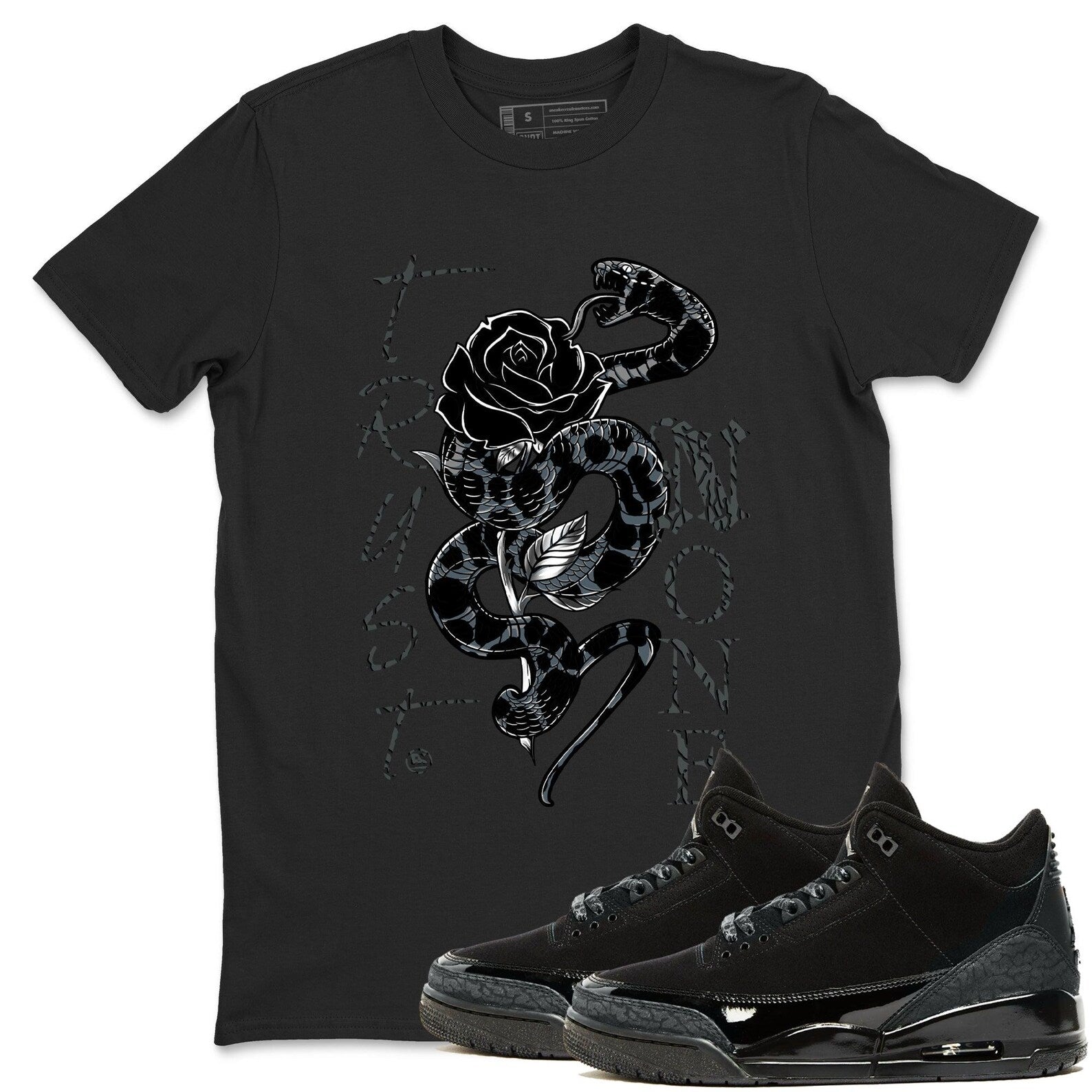 Trust None Crew Neck T-Shirt To Match Jordans AJ3 Black Cat, CT8532-001 T-Shirt, Sneaker Match Tee