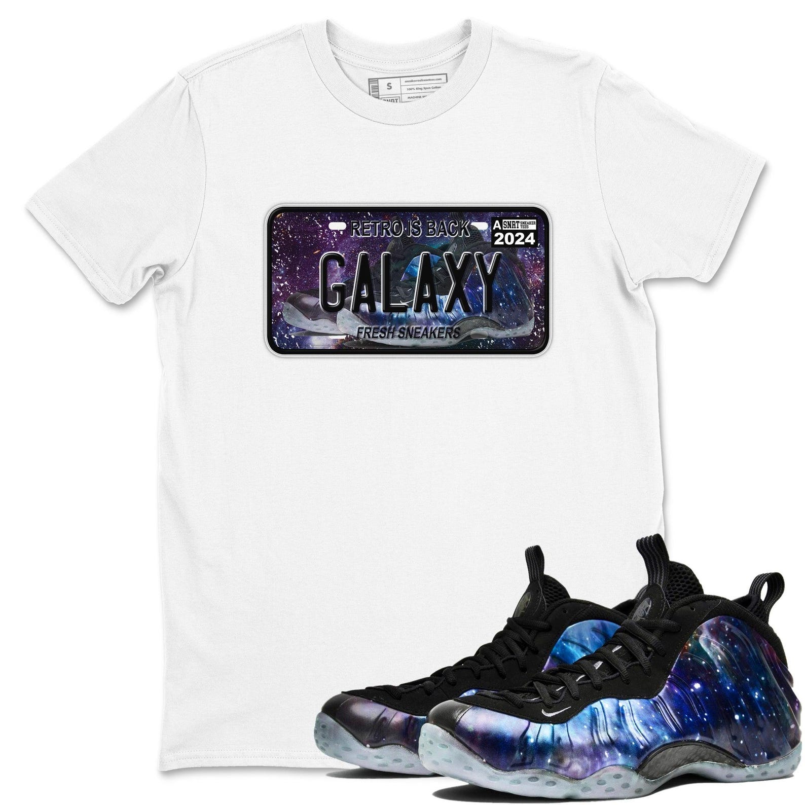 Sneaker Plate Sneaker T Shirts To Match Jordans Foamposite One Galaxy, FQ4303-400 T-Shirt, Sneaker Match Tee