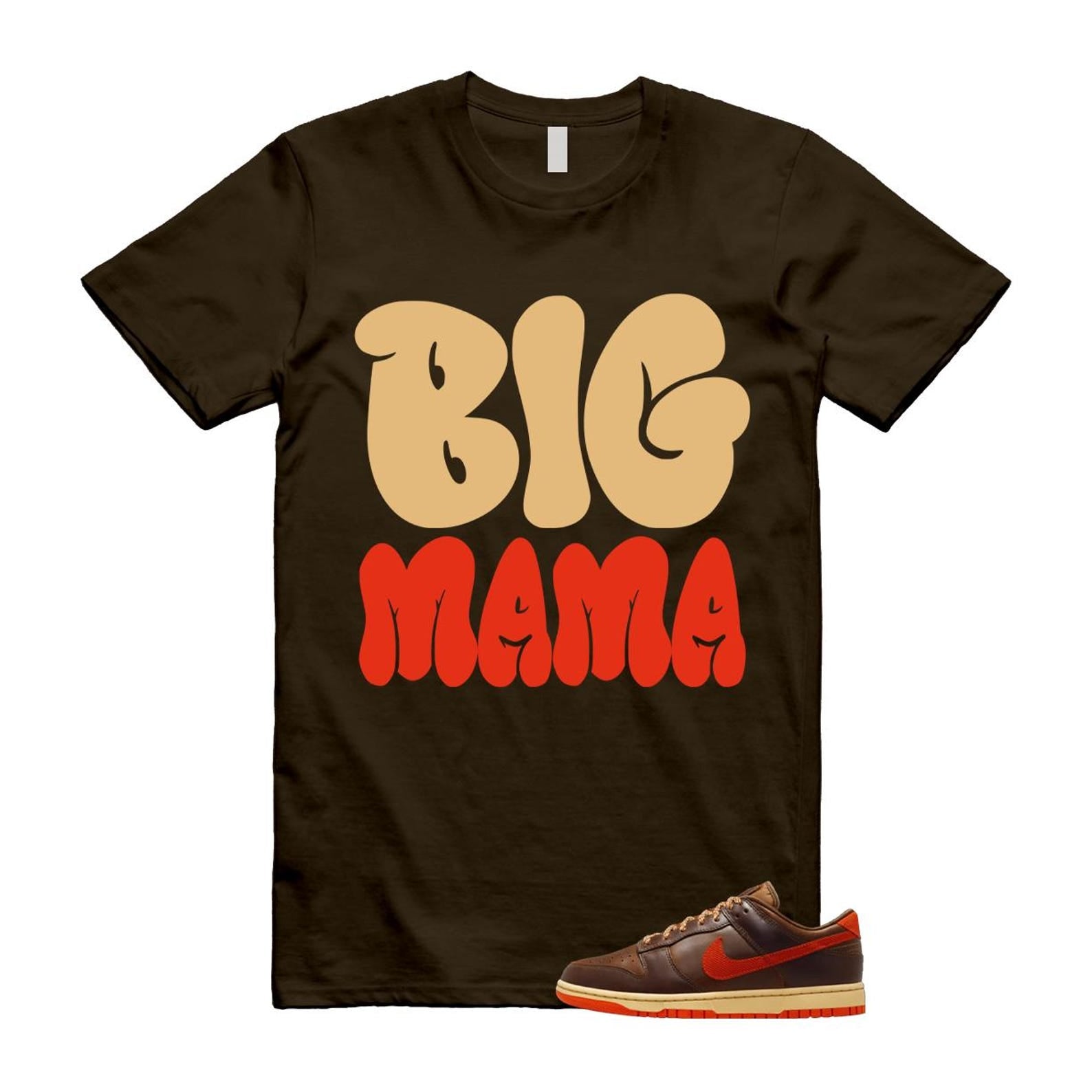 Dunk British Brown Light Tan Sesame Picante Red T Shirt Match MAMA HQ3448-262 T-Shirt, Sneaker Match Tee