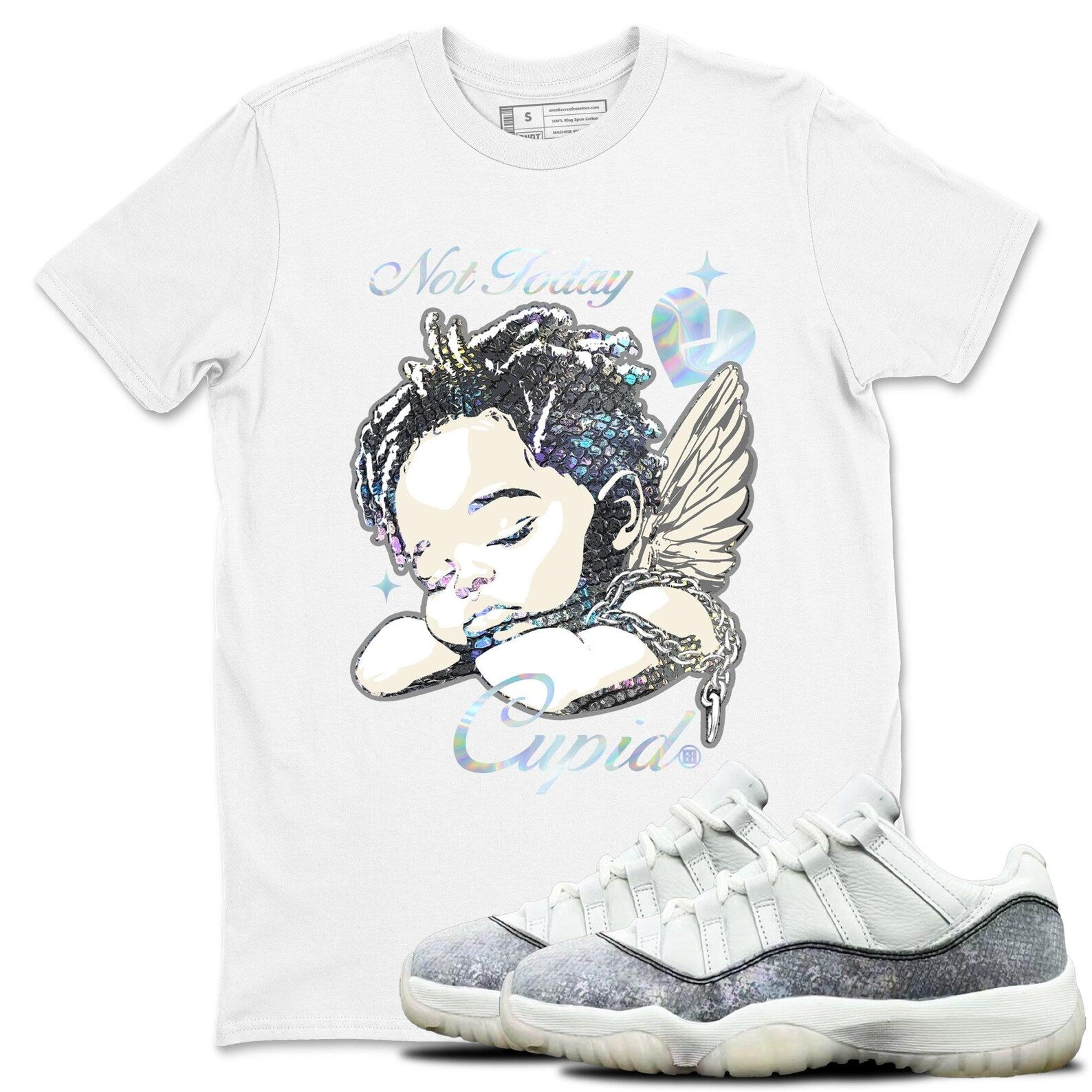 Not Today Cupid Crew Neck T-Shirt To Match Jordans 11s Year Of The Snake, HQ7000-001 T-Shirt, Sneaker Match Tee