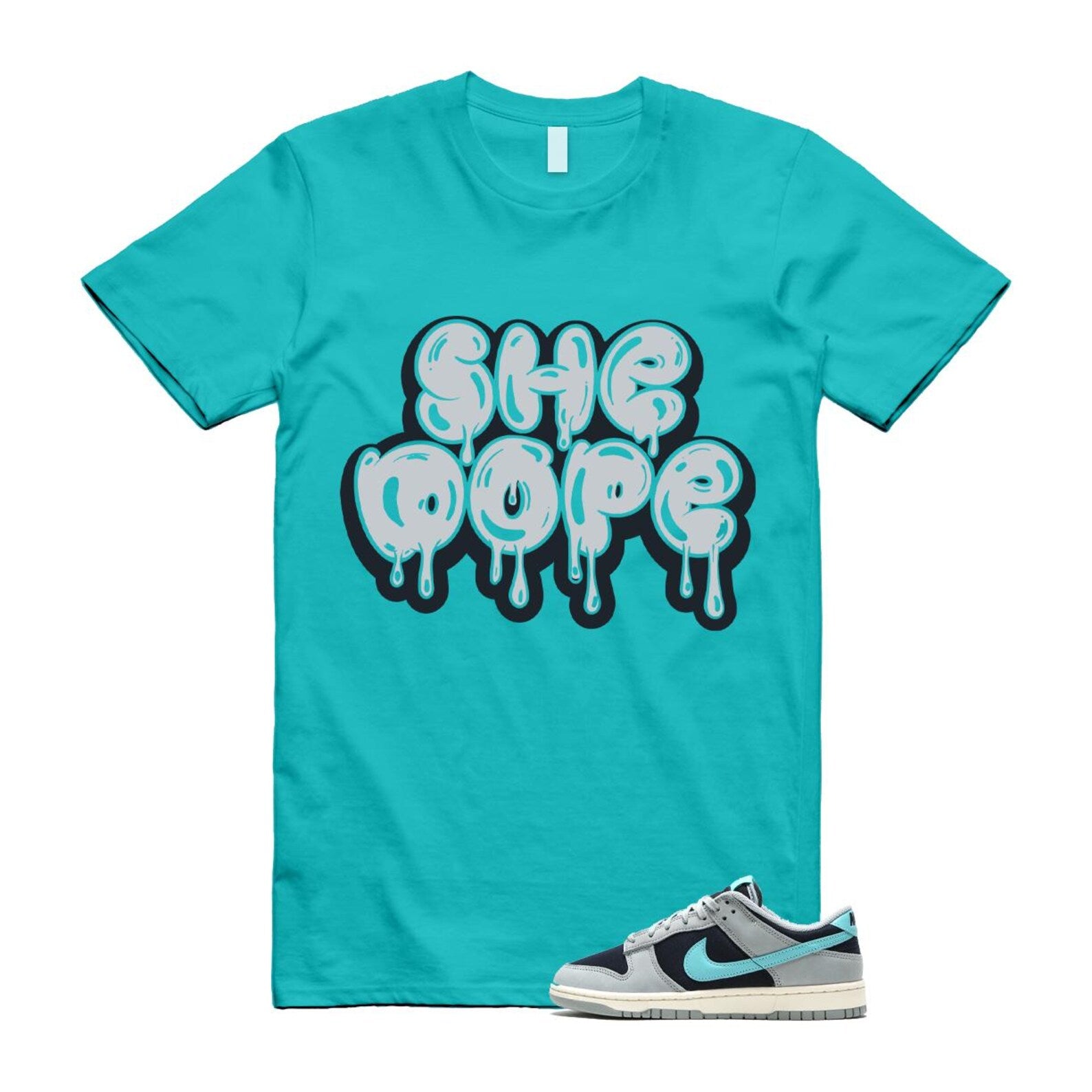 Dunk Green Frost Light Pumice Dark Obsidian Coconut Milk Low Retro Premium T Shirt Match SHE FB8895-001 T-Shirt, Sneaker Match Tee