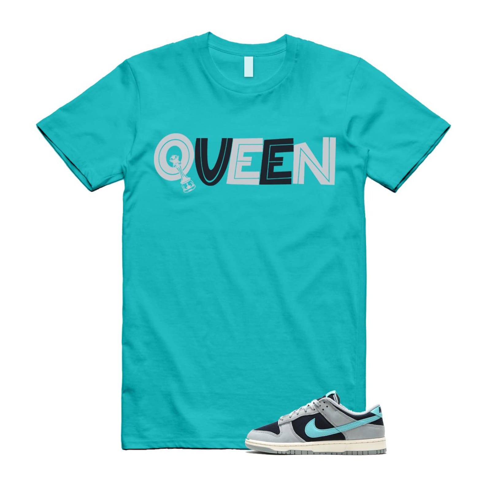Dunk Green Frost Light Pumice Dark Obsidian Coconut Milk Low Retro Premium T Shirt Match QUEEN FB8895-001 T-Shirt, Sneaker Match Tee