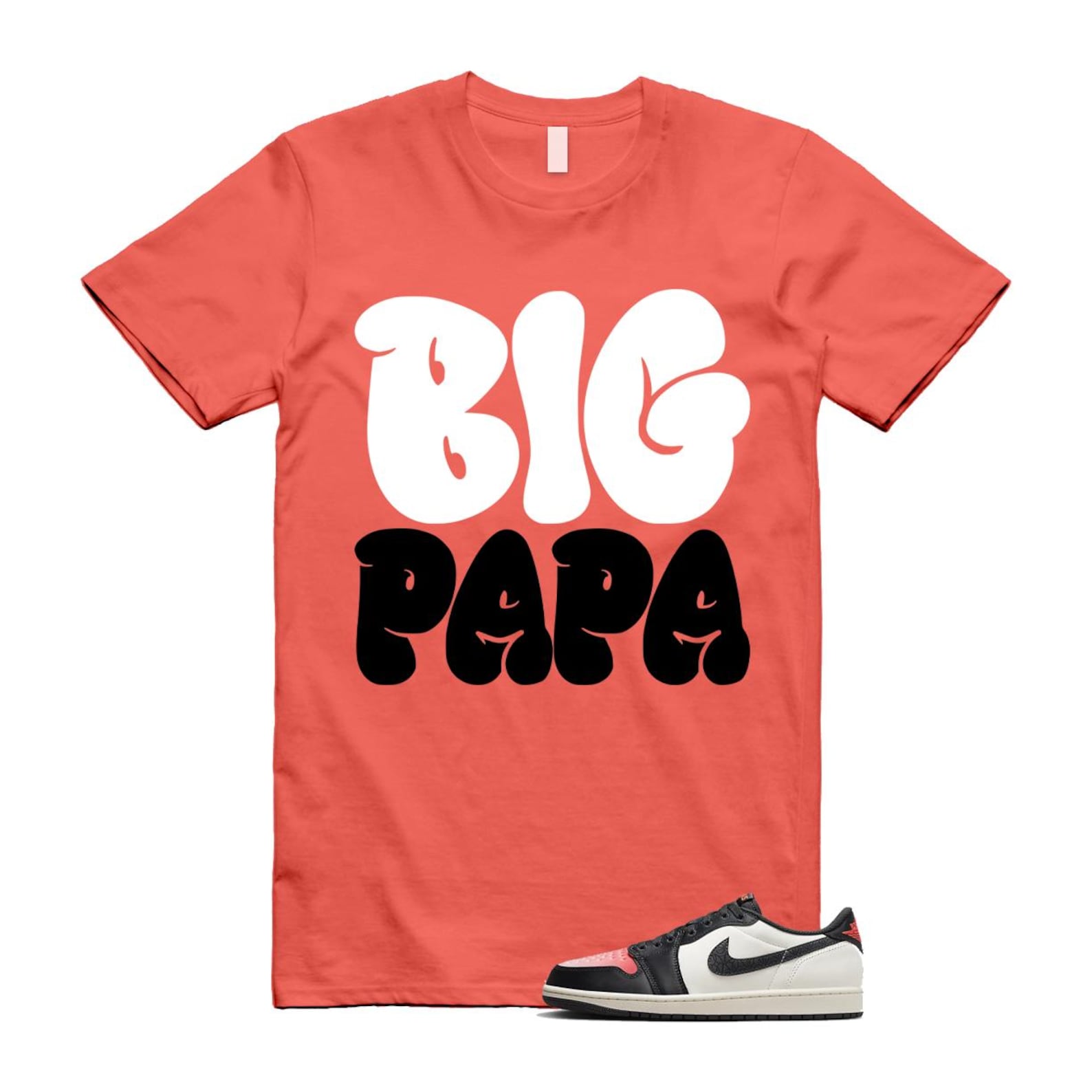 1 Infrared 23 Sail Off Noir Pink Oxford Black White Low T Shirt Match PAPA HF8828-100 T-Shirt, Sneaker Match Tee