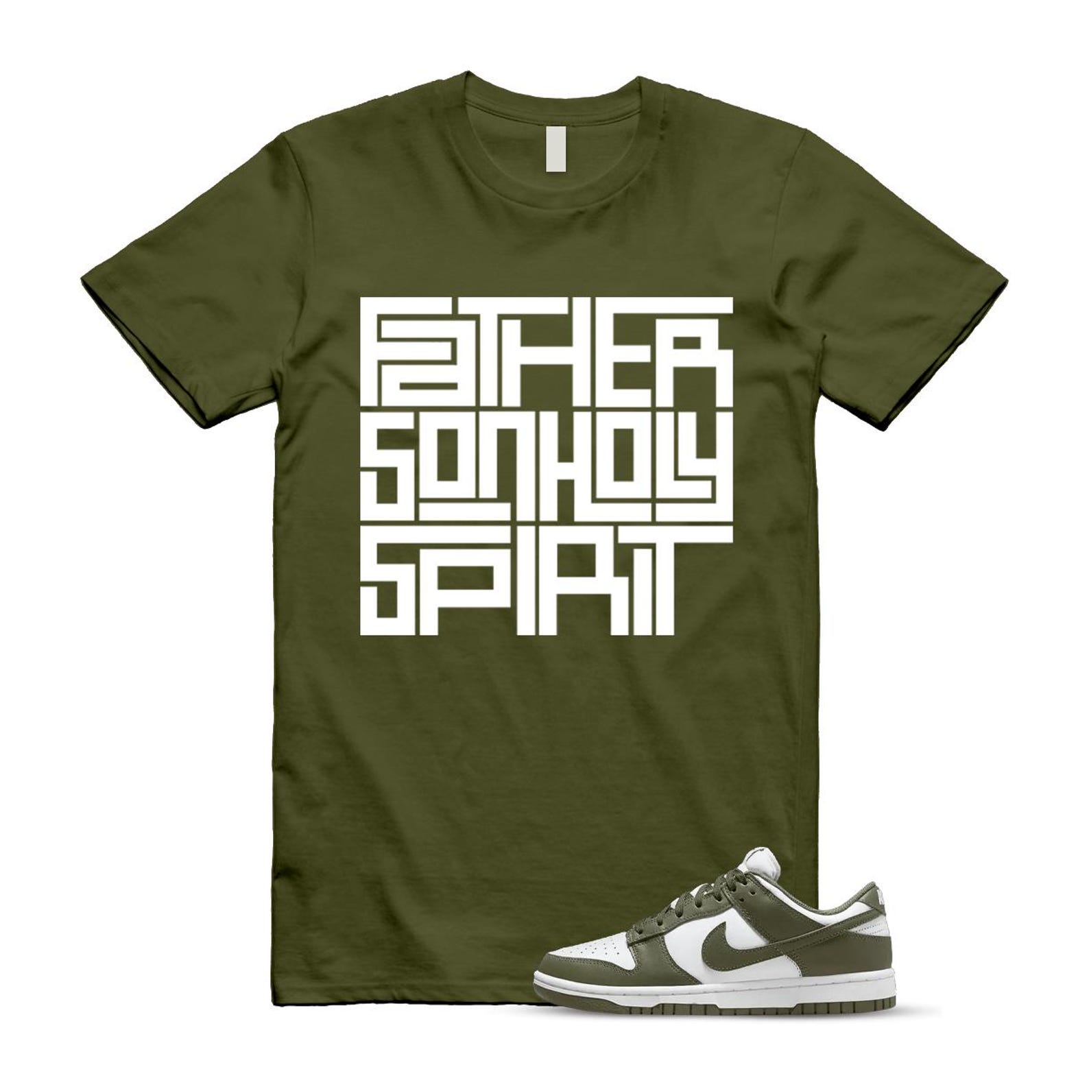 Dunk Olive Medium Low White T Shirt Match FATHER DD1503-120 T-Shirt, Sneaker Match Tee