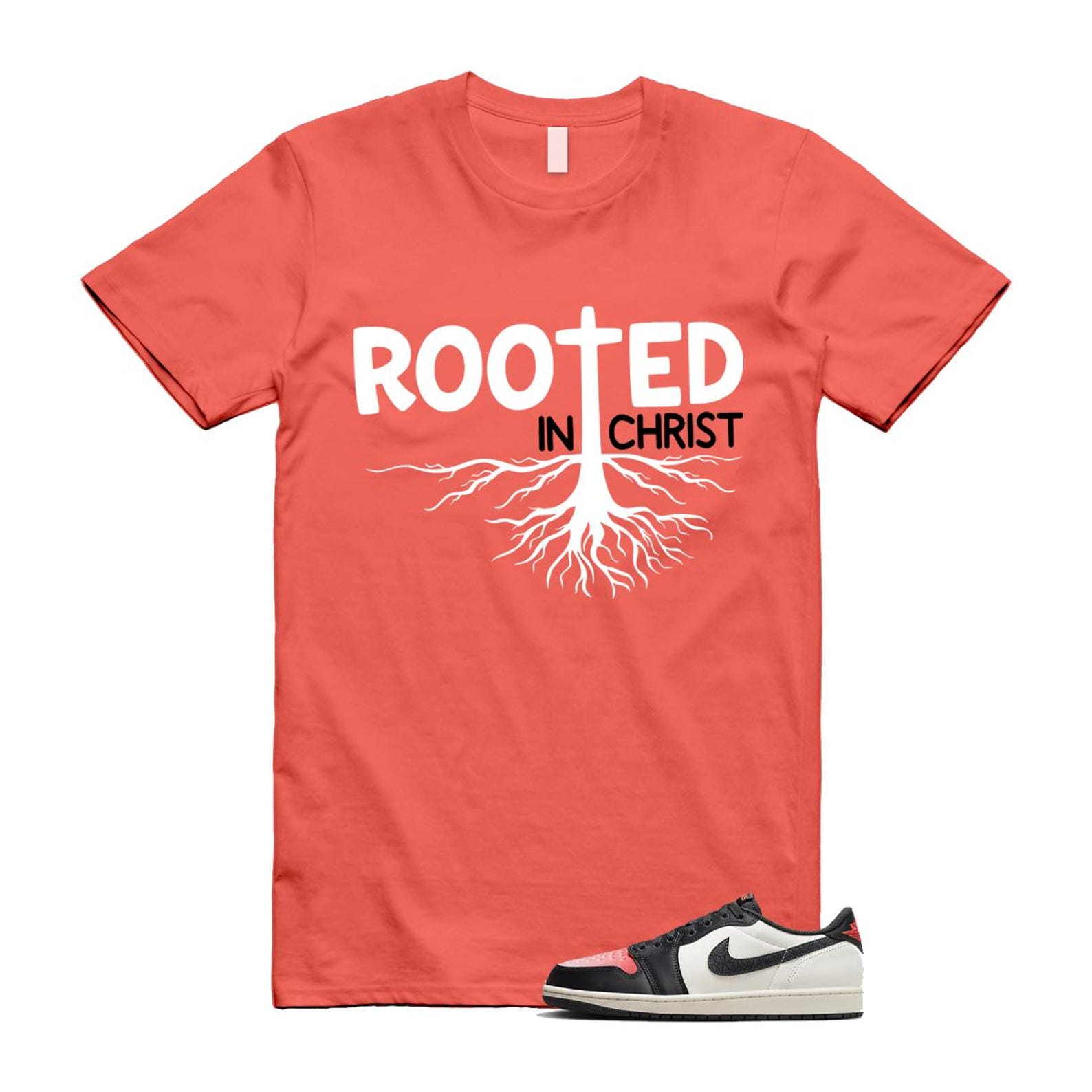 1 Infrared 23 Sail Off Noir Pink Oxford Black White Low T Shirt Match ROOTED HF8828-100 T-Shirt, Sneaker Match Tee