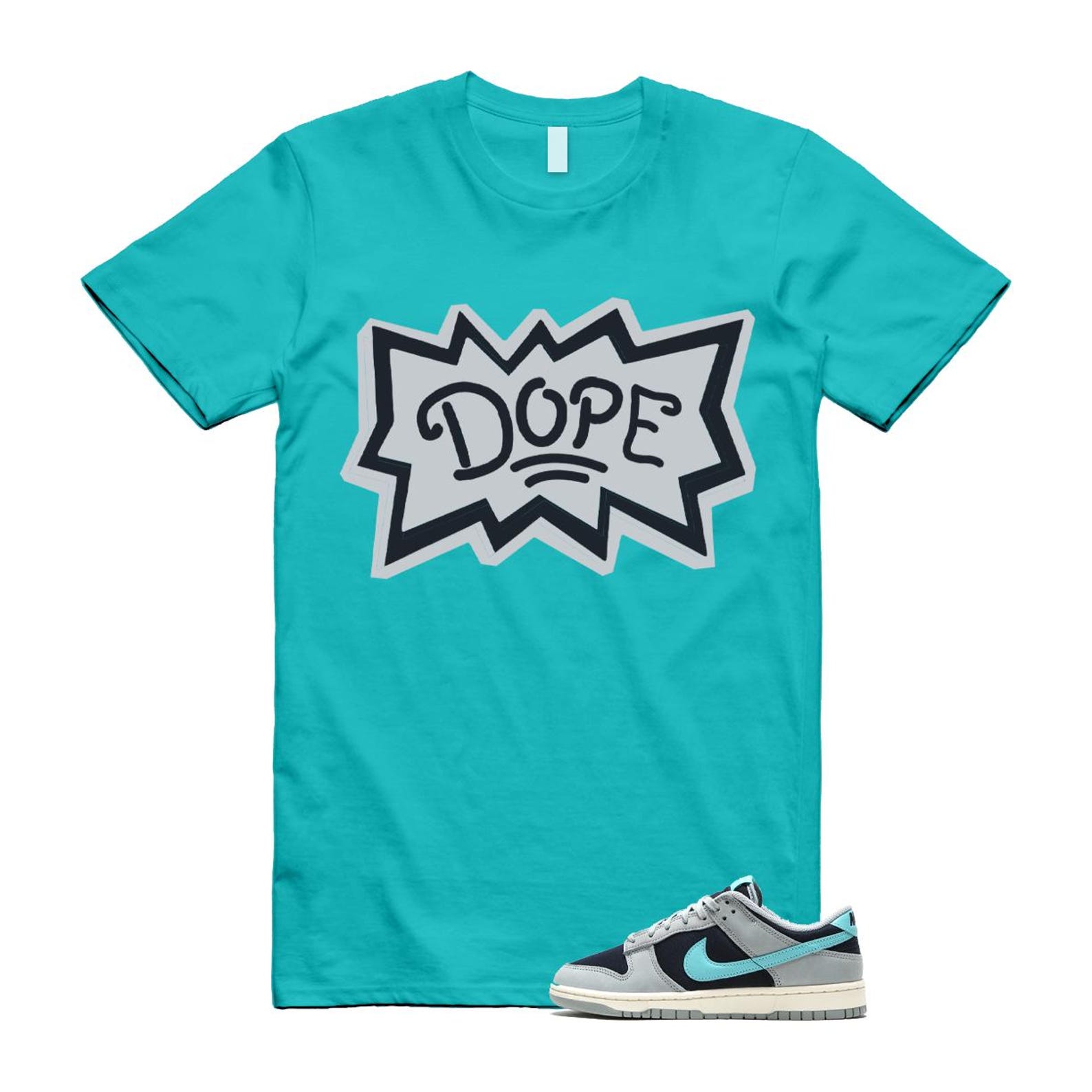 Dunk Green Frost Light Pumice Dark Obsidian Coconut Milk Low Retro Premium T Shirt Match DOPE FB8895-001 T-Shirt, Sneaker Match Tee