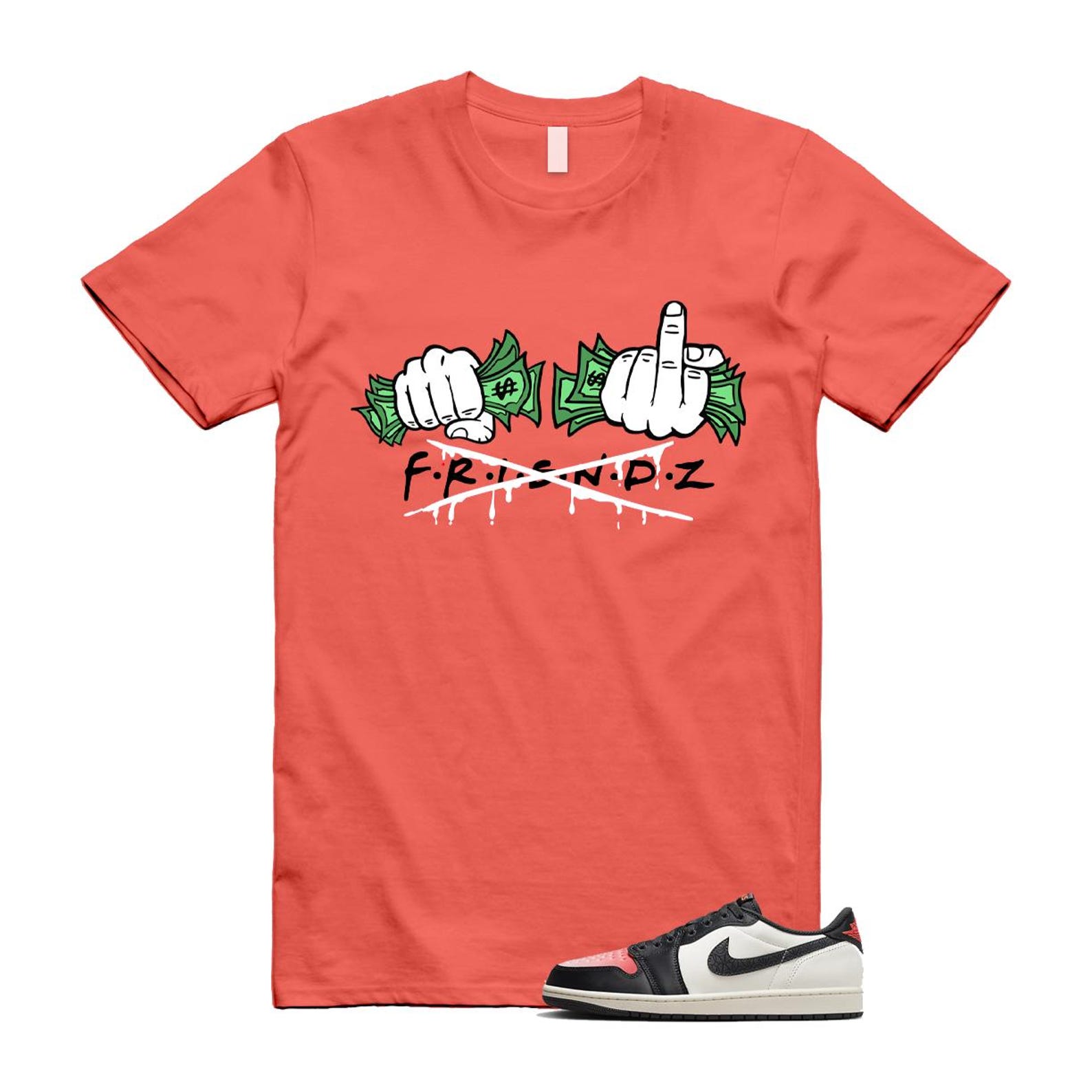 1 Infrared 23 Sail Off Noir Pink Oxford Black White Low T Shirt Match FRIENDZ HF8828-100 T-Shirt, Sneaker Match Tee