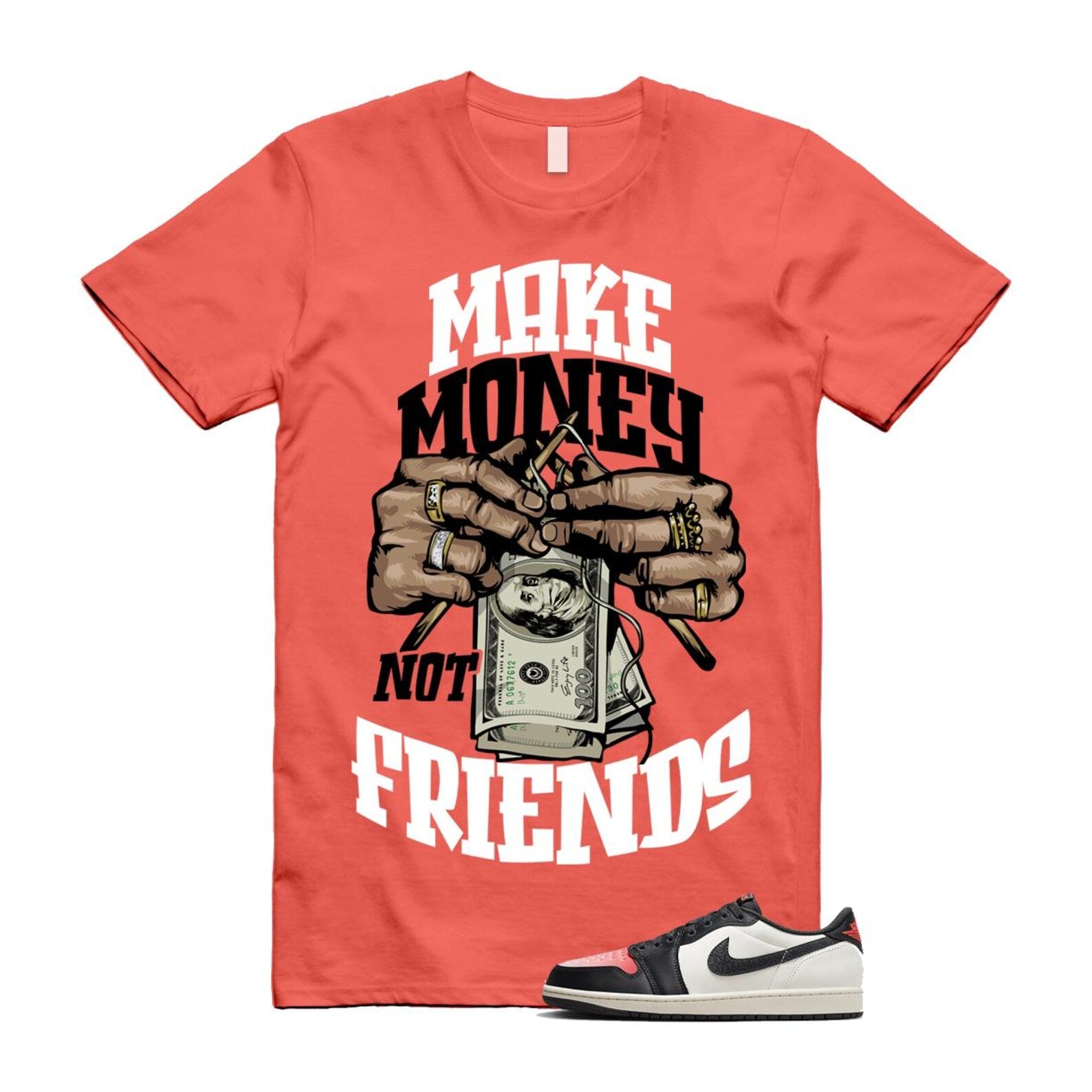 1 Infrared 23 Sail Off Noir Pink Oxford Black White Low T Shirt Match MM HF8828-100 T-Shirt, Sneaker Match Tee