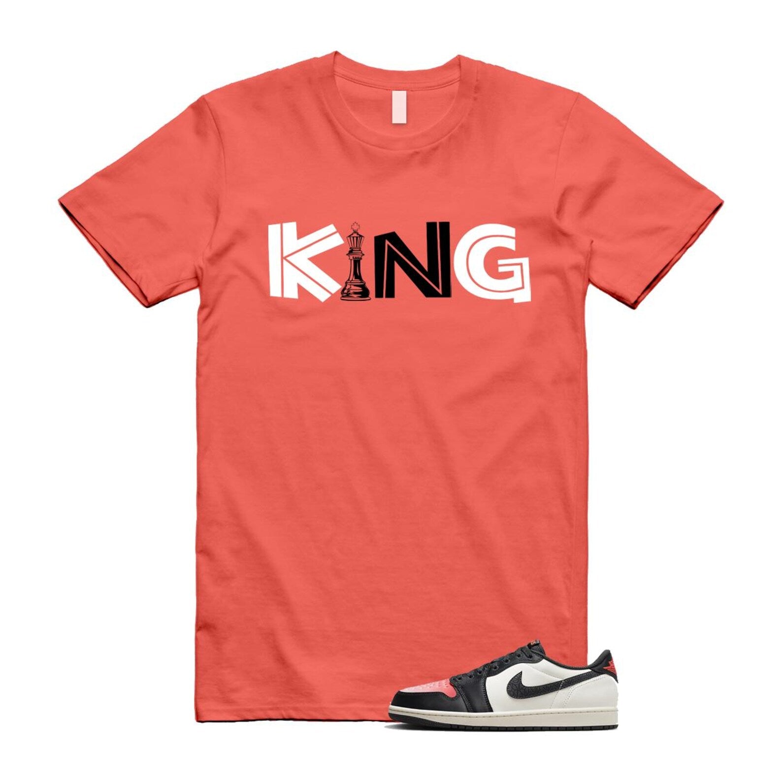 1 Infrared 23 Sail Off Noir Pink Oxford Black White Low T Shirt Match KING HF8828-100 T-Shirt, Sneaker Match Tee