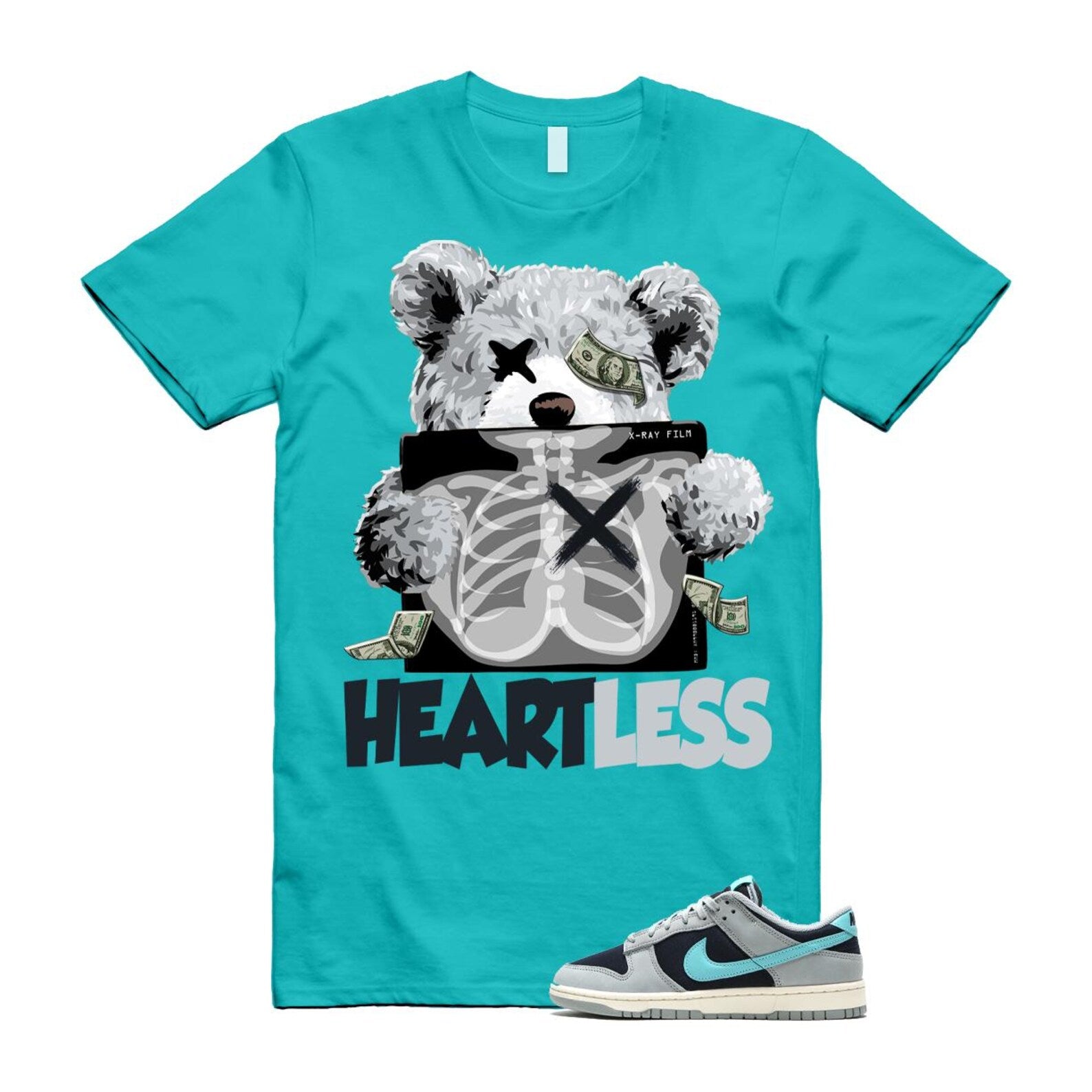 Dunk Green Frost Light Pumice Dark Obsidian Coconut Milk Low Retro Premium T Shirt Match HEART FB8895-001 T-Shirt, Sneaker Match Tee