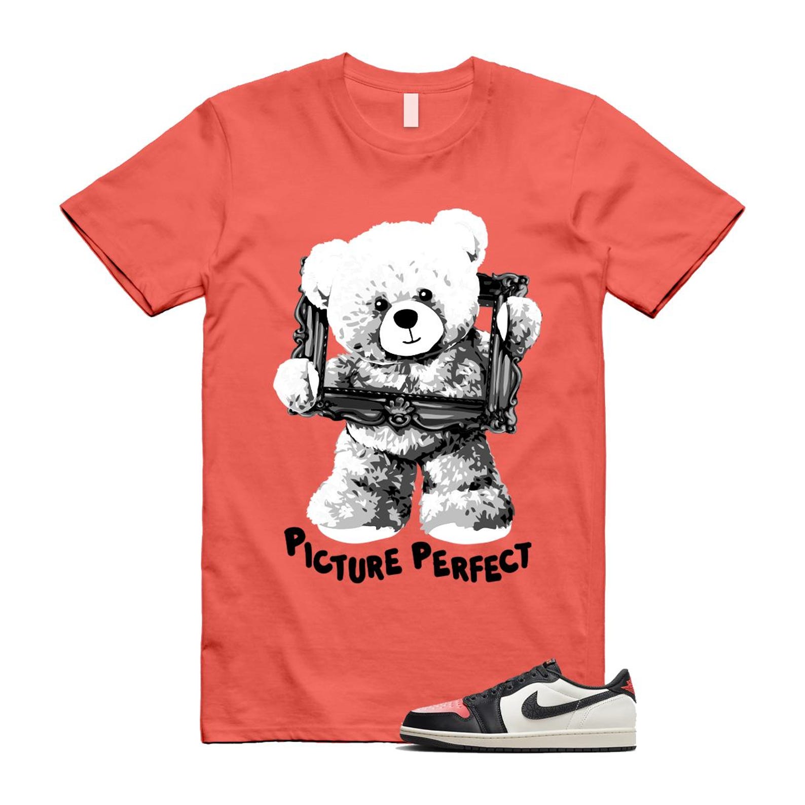 1 Infrared 23 Sail Off Noir Pink Oxford Black White Low T Shirt Match PIC HF8828-100 T-Shirt, Sneaker Match Tee