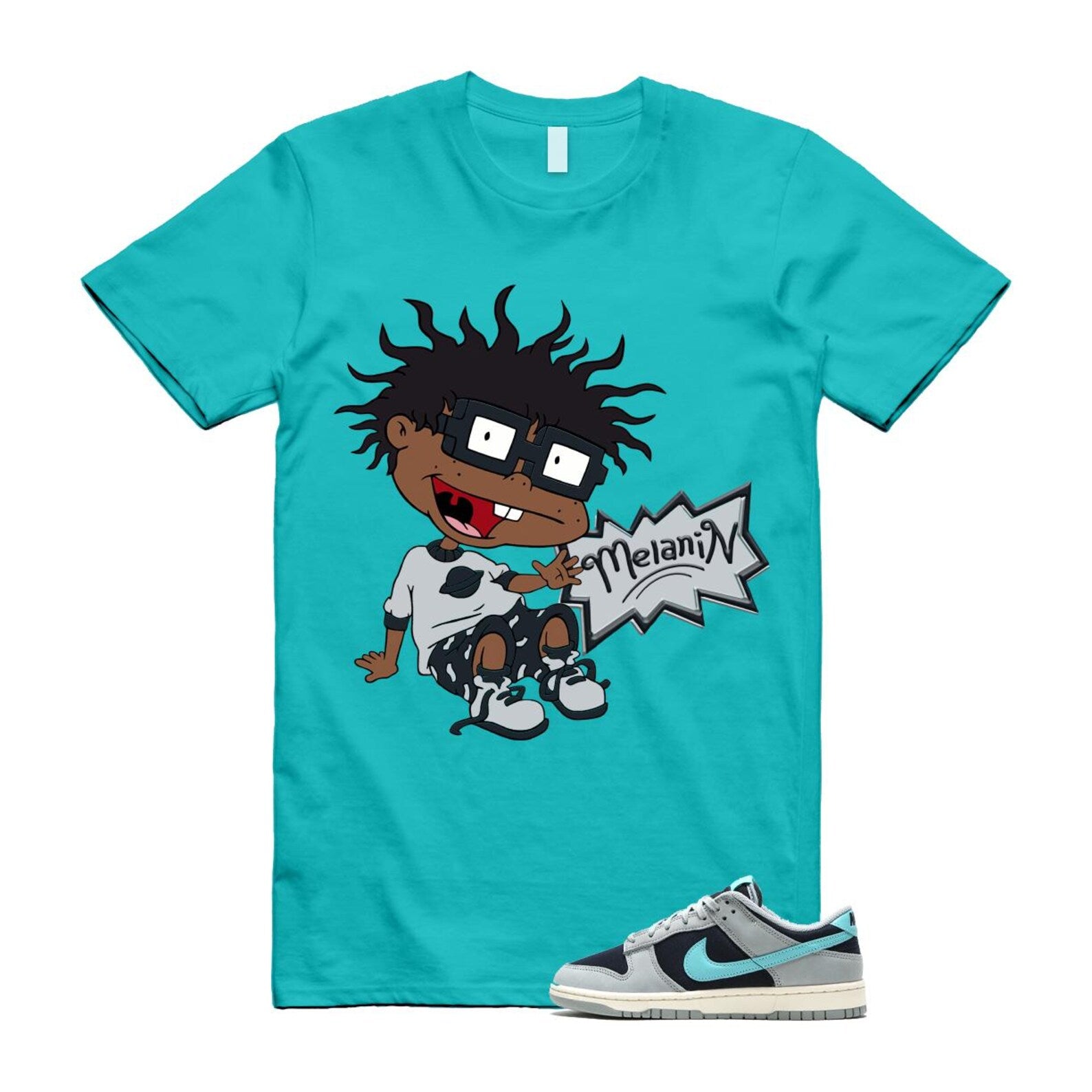 Dunk Green Frost Light Pumice Dark Obsidian Coconut Milk Low Retro Premium T Shirt Match MELANIN FB8895-001 T-Shirt, Sneaker Match Tee