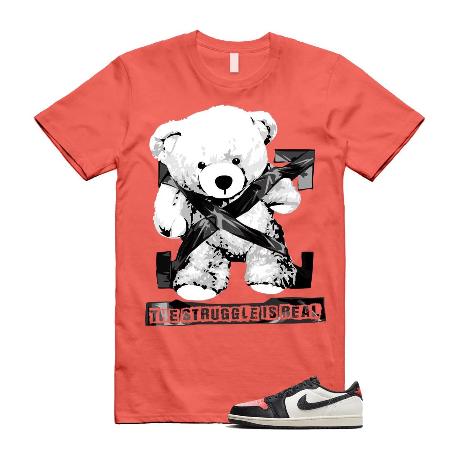 1 Infrared 23 Sail Off Noir Pink Oxford Black White Low T Shirt Match STRUG HF8828-100 T-Shirt, Sneaker Match Tee