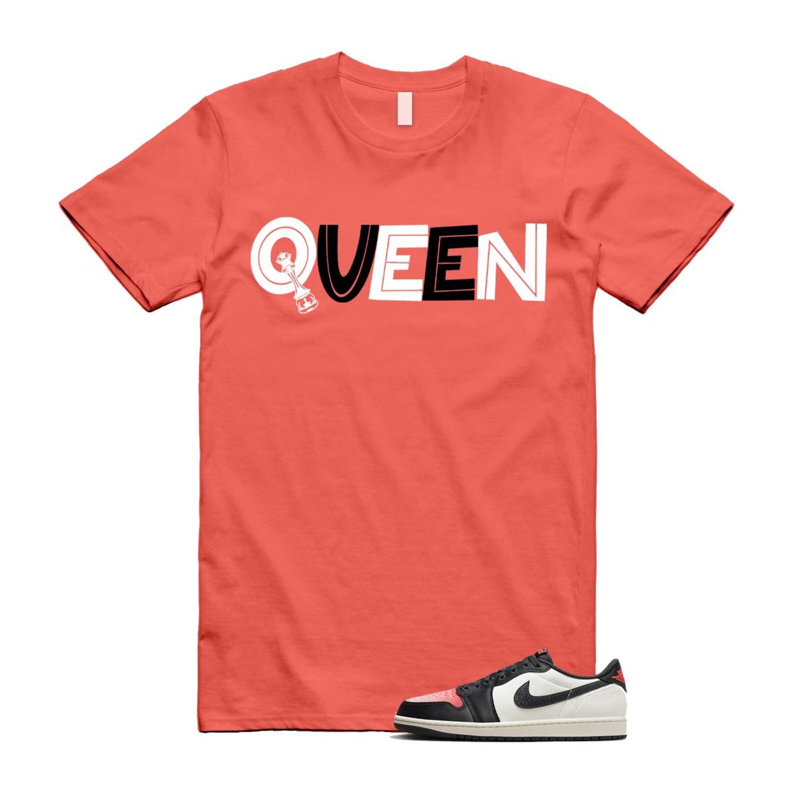 1 Infrared 23 Sail Off Noir Pink Oxford Black White Low T Shirt Match QUEEN HF8828-100 T-Shirt, Sneaker Match Tee