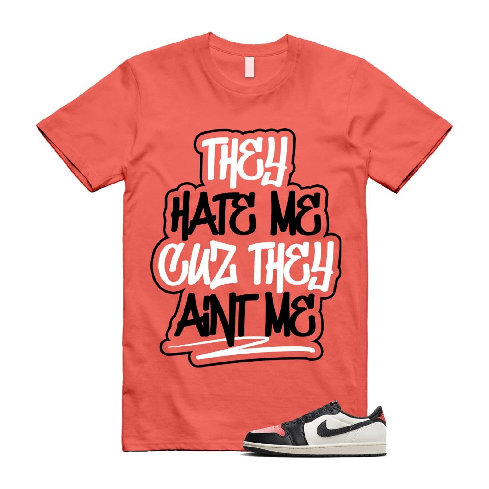 1 Infrared 23 Sail Off Noir Pink Oxford Black White Low T Shirt Match AINT ME HF8828-100 T-Shirt, Sneaker Match Tee