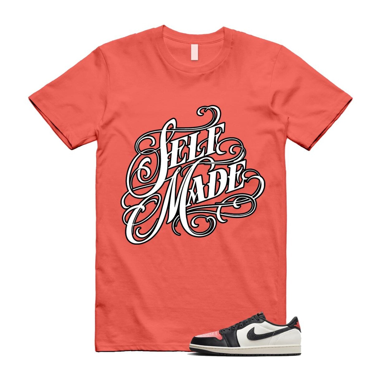 1 Infrared 23 Sail Off Noir Pink Oxford Black White Low T Shirt Match SELF HF8828-100 T-Shirt, Sneaker Match Tee