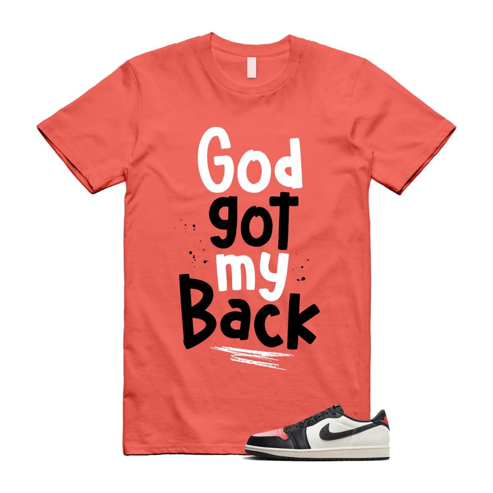 1 Infrared 23 Sail Off Noir Pink Oxford Black White Low T Shirt Match GOD HF8828-100 T-Shirt, Sneaker Match Tee