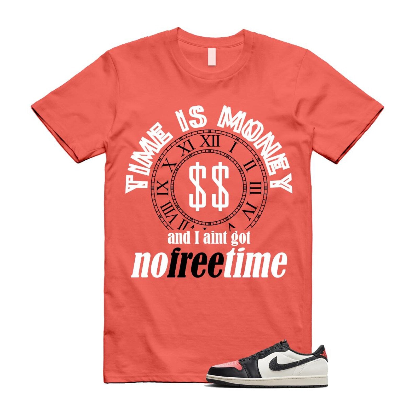 1 Infrared 23 Sail Off Noir Pink Oxford Black White Low T Shirt Match FREE TIME HF8828-100 T-Shirt, Sneaker Match Tee