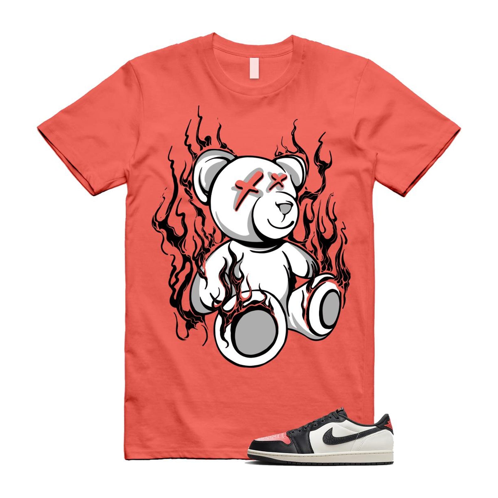 1 Infrared 23 Sail Off Noir Pink Oxford Black White Low T Shirt Match LIT HF8828-100 T-Shirt, Sneaker Match Tee