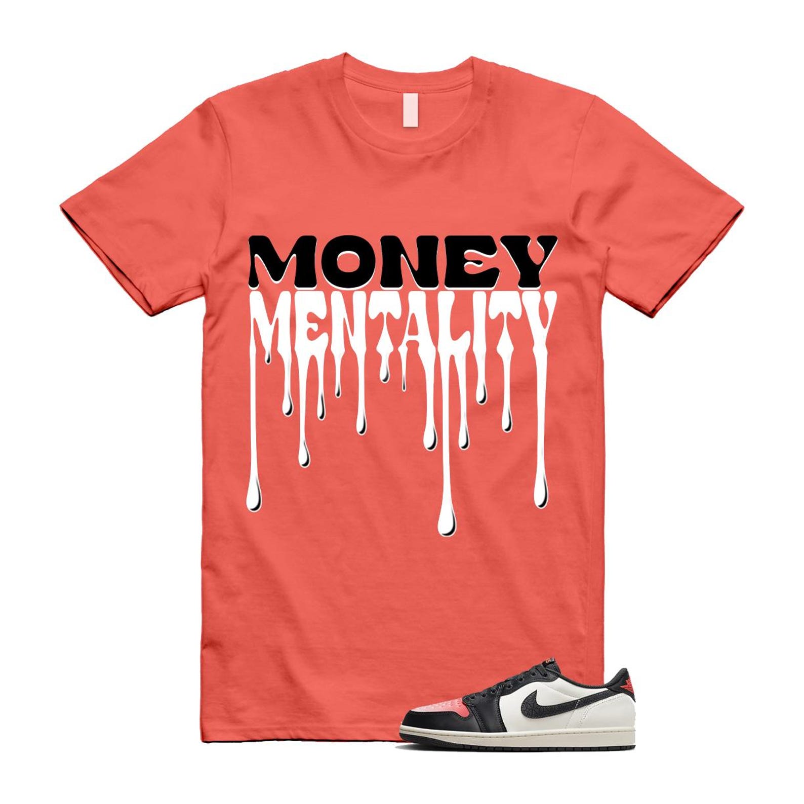 1 Infrared 23 Sail Off Noir Pink Oxford Black White Low T Shirt Match MENTALITY HF8828-100 T-Shirt, Sneaker Match Tee