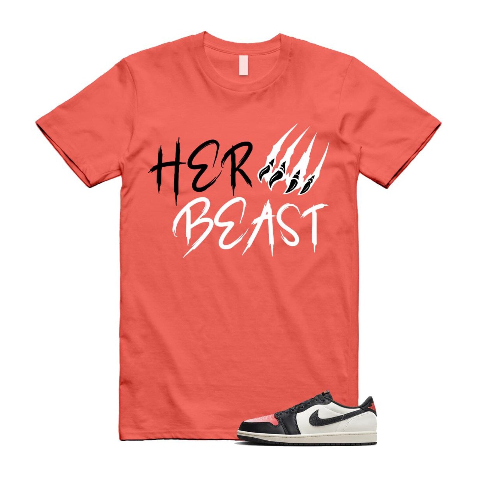 1 Infrared 23 Sail Off Noir Pink Oxford Black White Low T Shirt Match BEAST HF8828-100 T-Shirt, Sneaker Match Tee