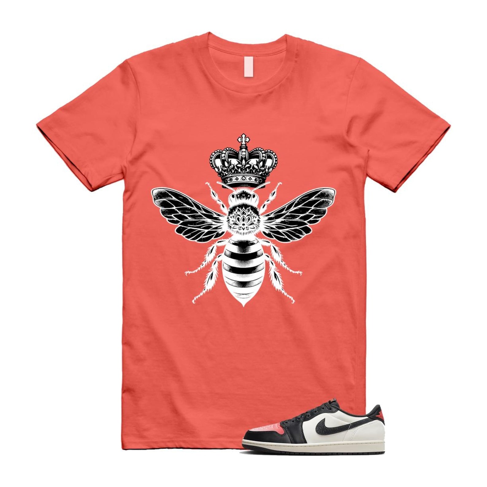 1 Infrared 23 Sail Off Noir Pink Oxford Black White Low T Shirt Match BEE HF8828-100 T-Shirt, Sneaker Match Tee
