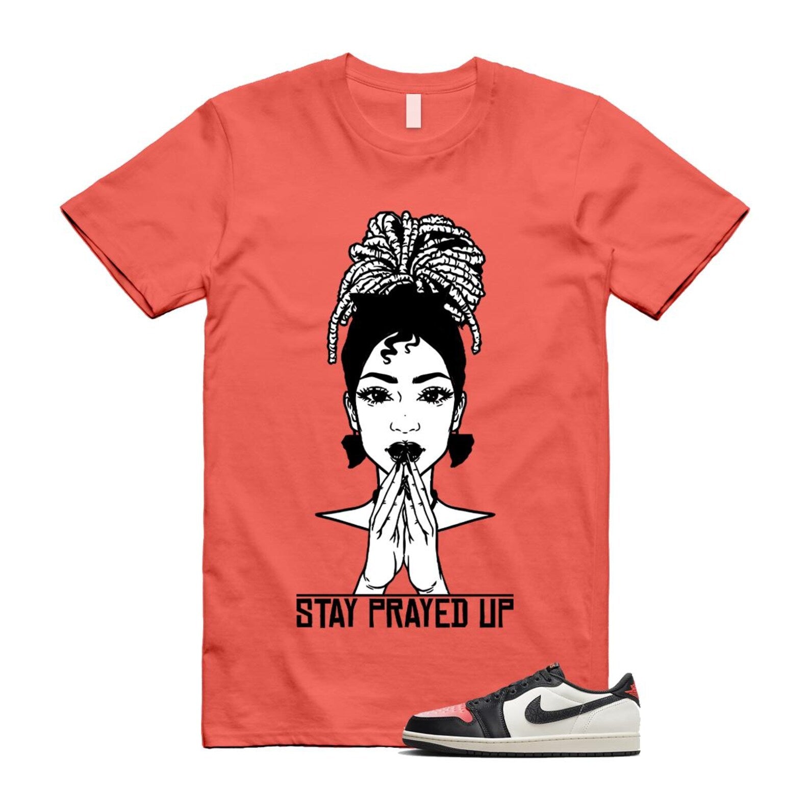 1 Infrared 23 Sail Off Noir Pink Oxford Black White Low T Shirt Match PRAY HF8828-100 T-Shirt, Sneaker Match Tee