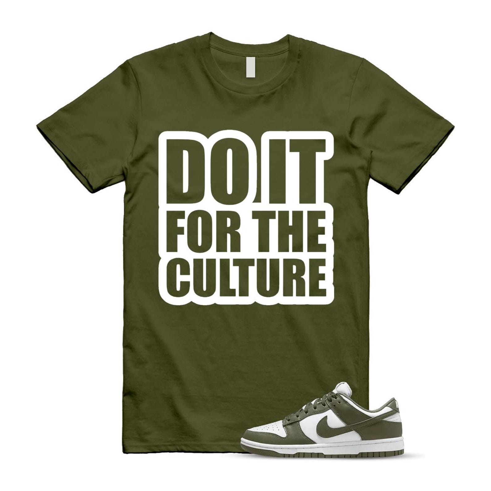 Dunk Olive Medium Low White T Shirt Match CULTURE DD1503-120 T-Shirt, Sneaker Match Tee