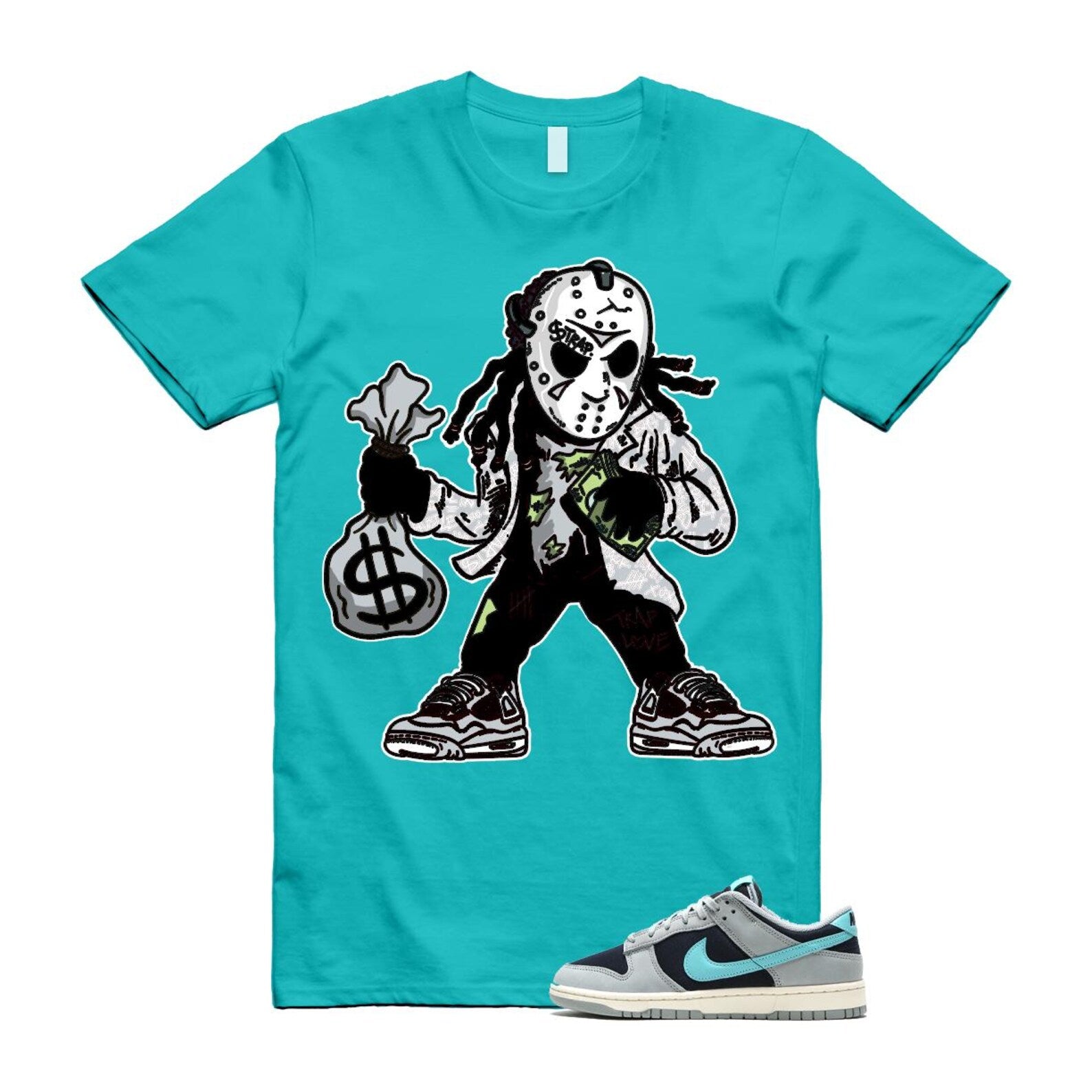Dunk Green Frost Light Pumice Dark Obsidian Coconut Milk Low Retro Premium T Shirt Match JASON FB8895-001 T-Shirt, Sneaker Match Tee