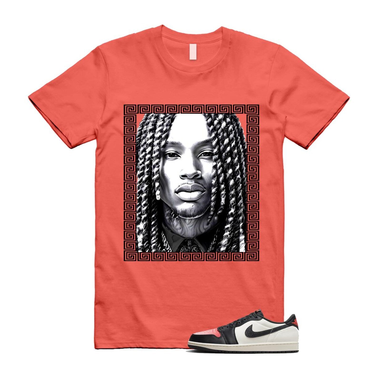 1 Infrared 23 Sail Off Noir Pink Oxford Black White Low T Shirt Match VON HF8828-100 T-Shirt, Sneaker Match Tee