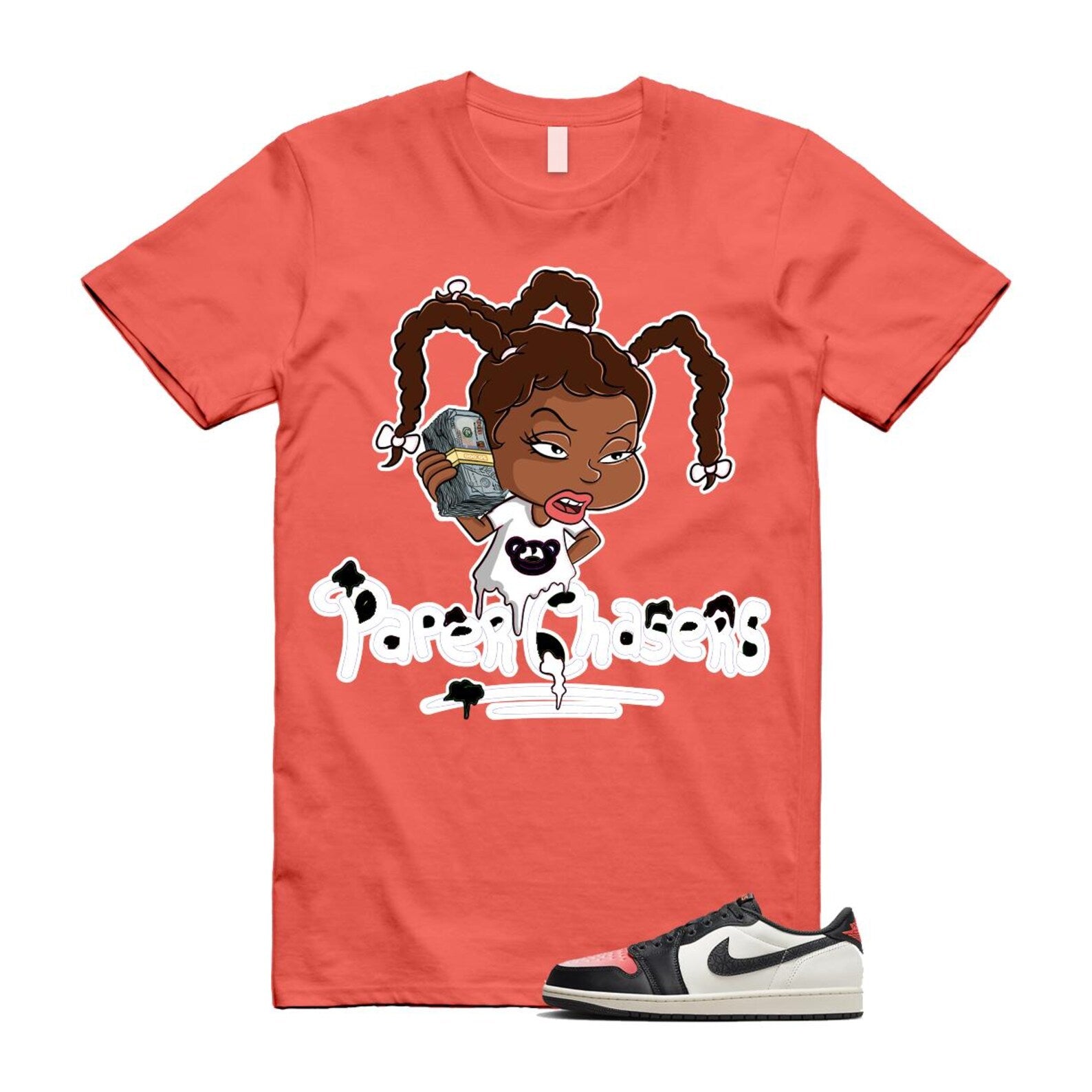 1 Infrared 23 Sail Off Noir Pink Oxford Black White Low T Shirt Match PC HF8828-100 T-Shirt, Sneaker Match Tee