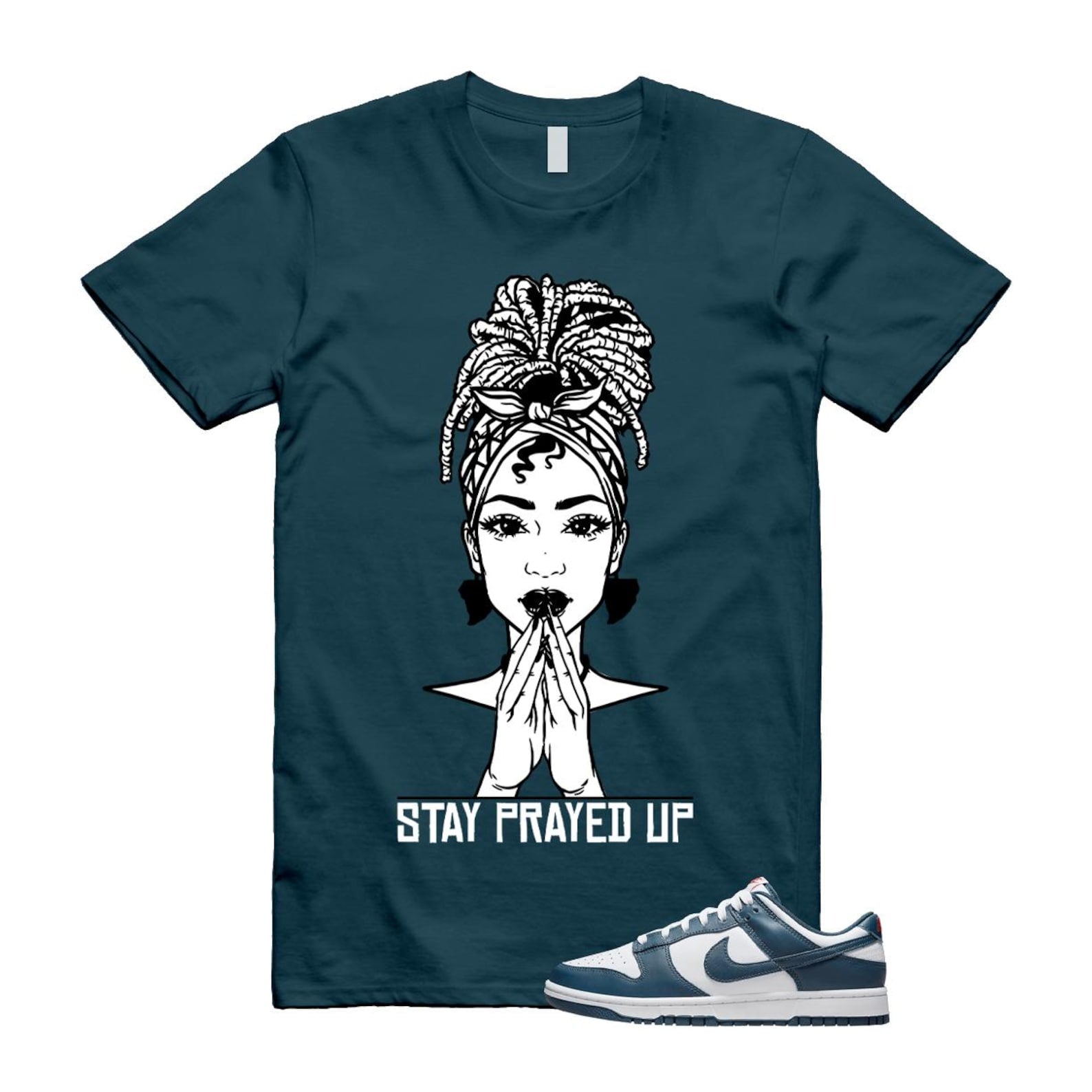 Dunk Valerian Blue White Low T Shirt Match Stay Prayed Up DD1391-400 T-Shirt, Sneaker Match Tee