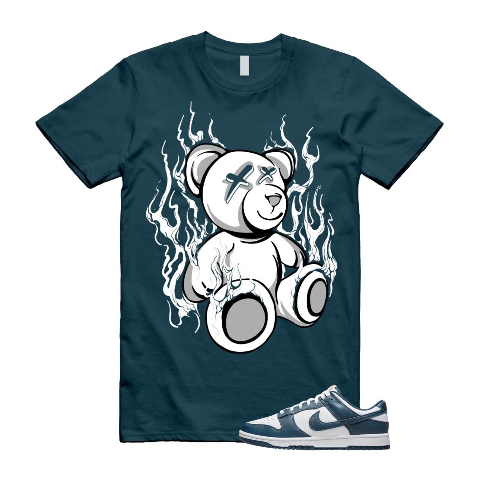 Dunk Valerian Blue White Low T Shirt Match LIT DD1391-400 T-Shirt, Sneaker Match Tee