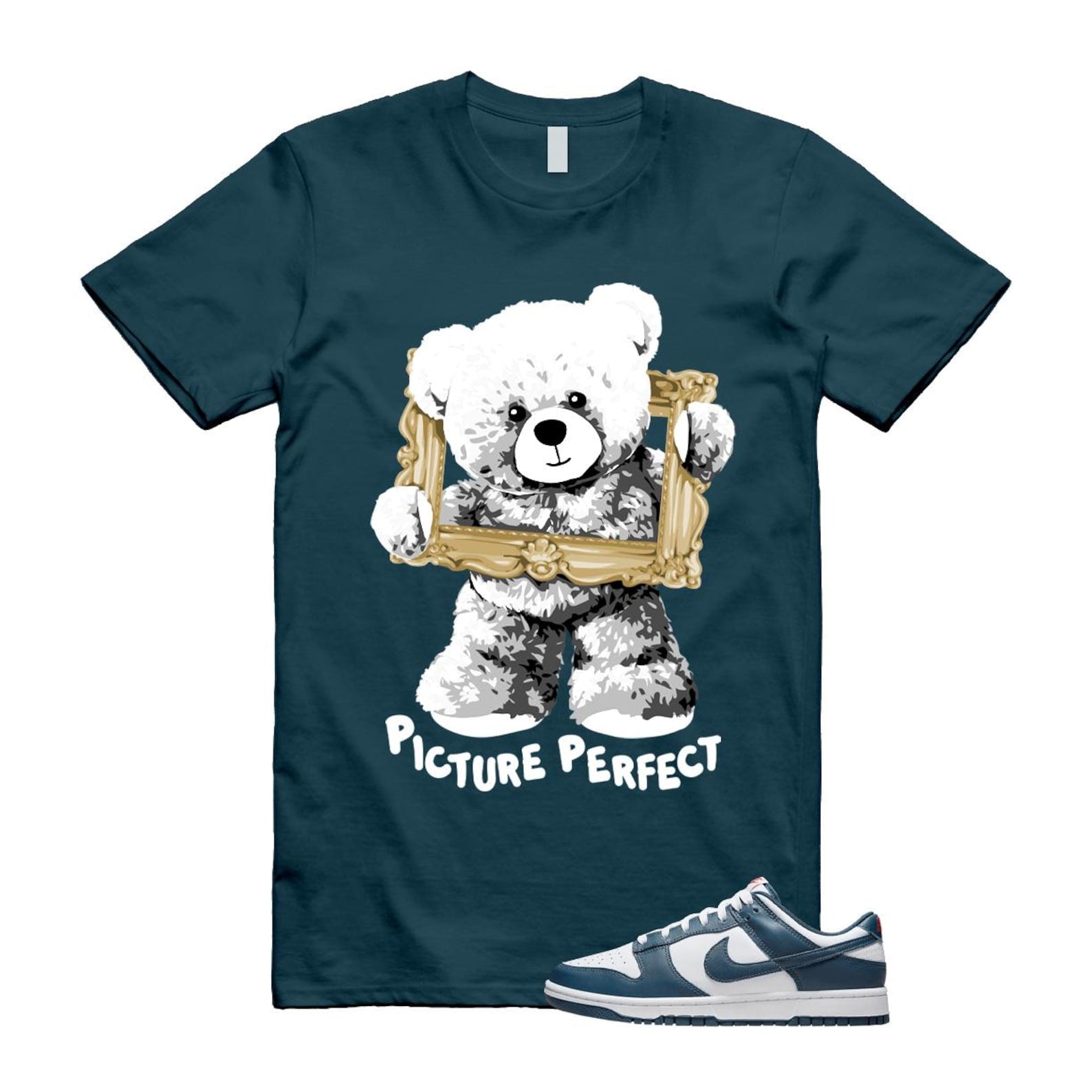 Dunk Valerian Blue White Low T Shirt Match Picture Perfect DD1391-400 T-Shirt, Sneaker Match Tee