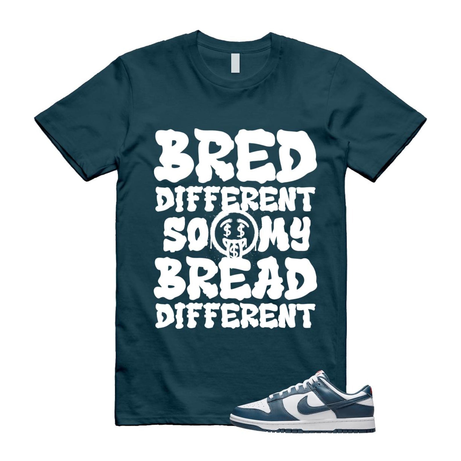 Dunk Valerian Blue White Low T Shirt Match Bred Different So My Bread Different DD1391-400 T-Shirt, Sneaker Match Tee