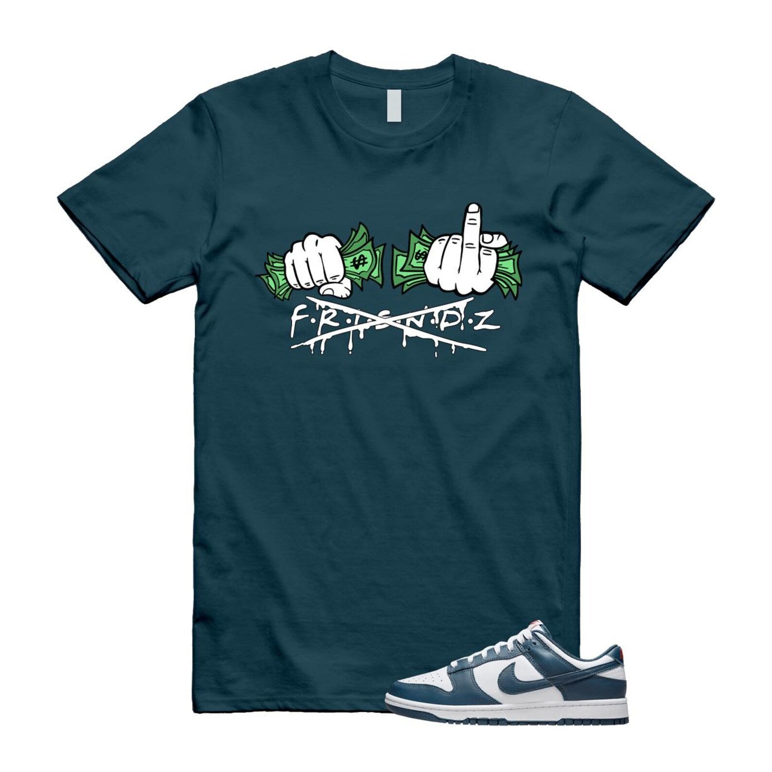 Dunk Valerian Blue White Low T Shirt Match FRIENDZ DD1391-400 T-Shirt, Sneaker Match Tee