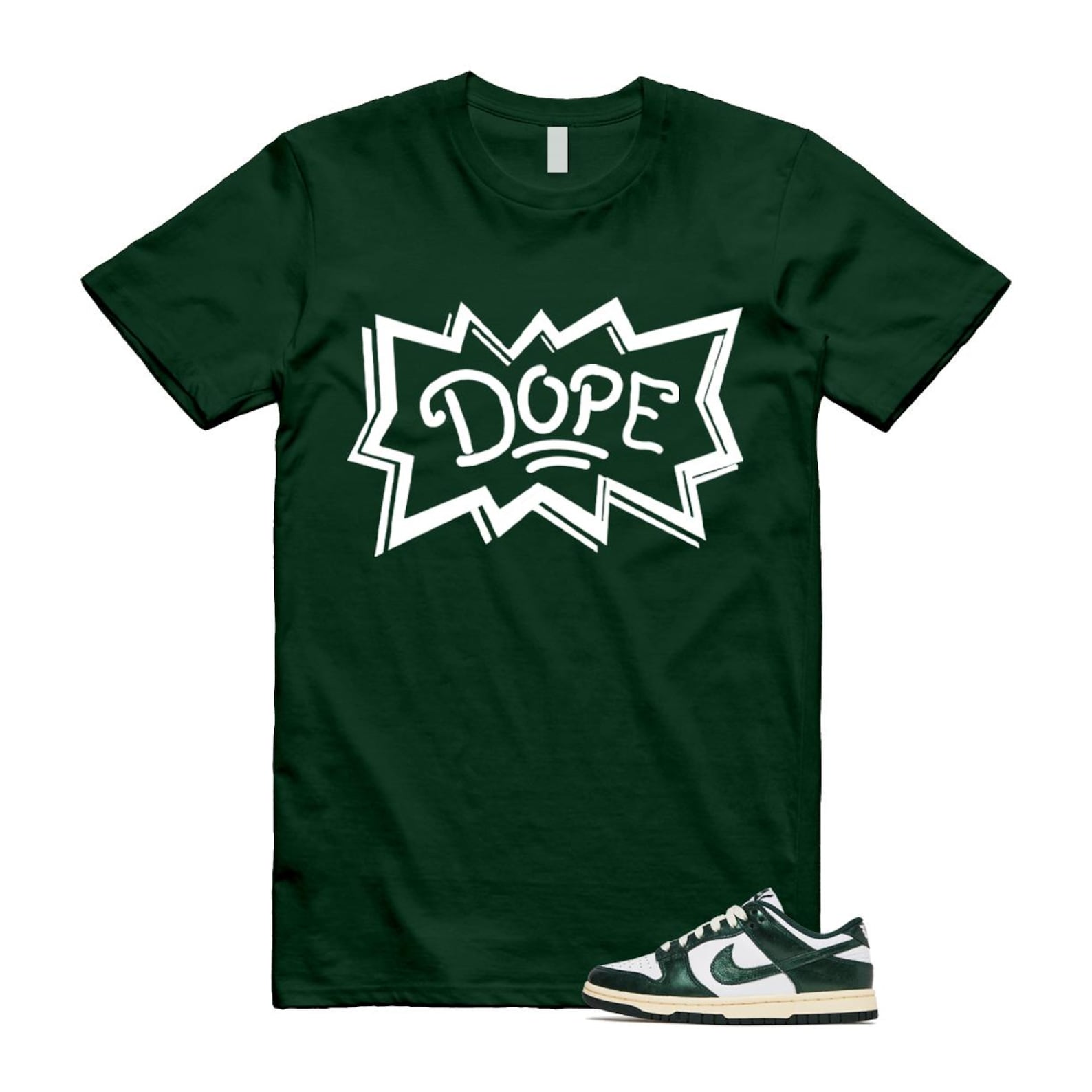 Dunk Vintage Green White Pro Coconut Milk T Shirt Match DOPE DV0833-111 T-Shirt, Sneaker Match Tee