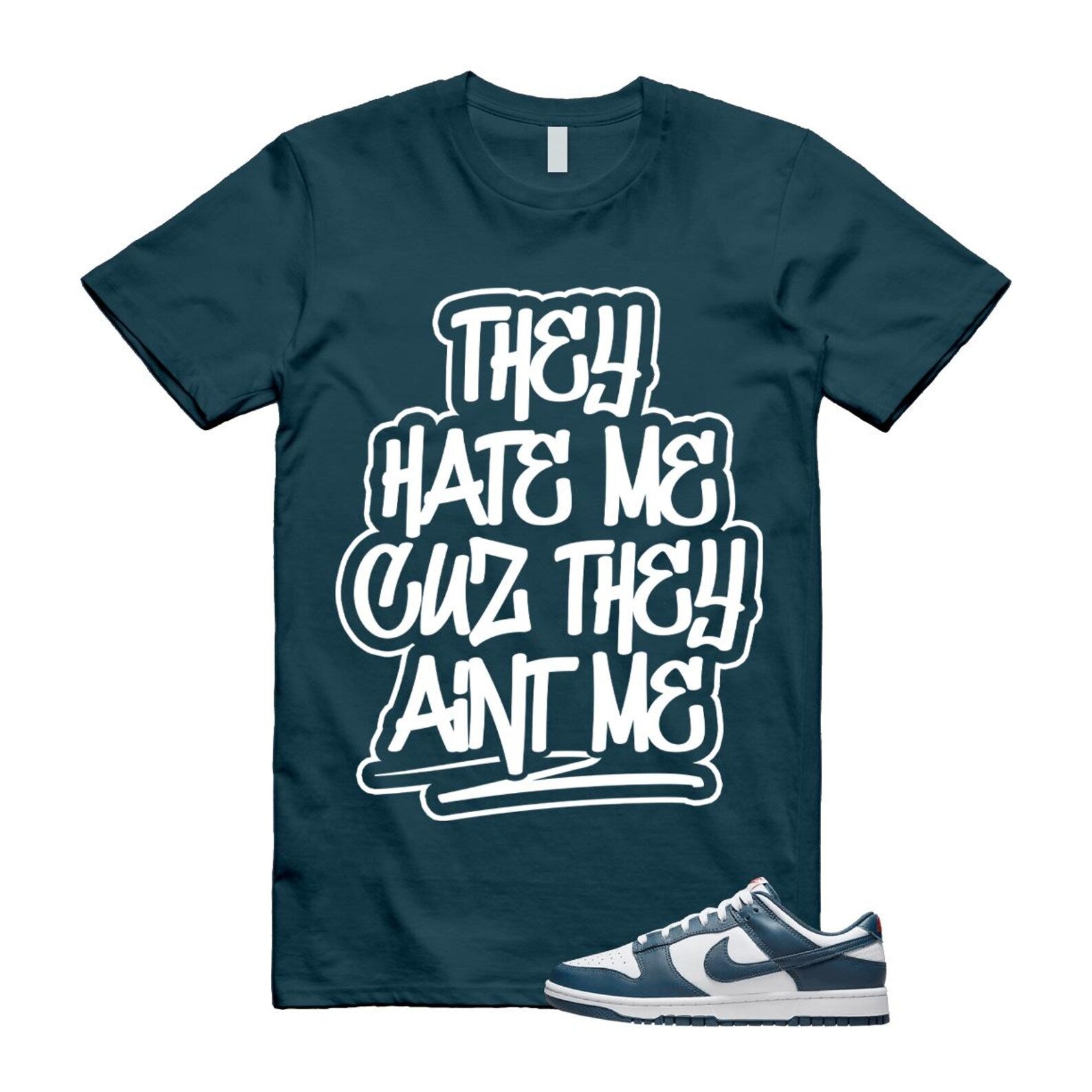 Dunk Valerian Blue White Low T Shirt Match AINT ME DD1391-400 T-Shirt, Sneaker Match Tee