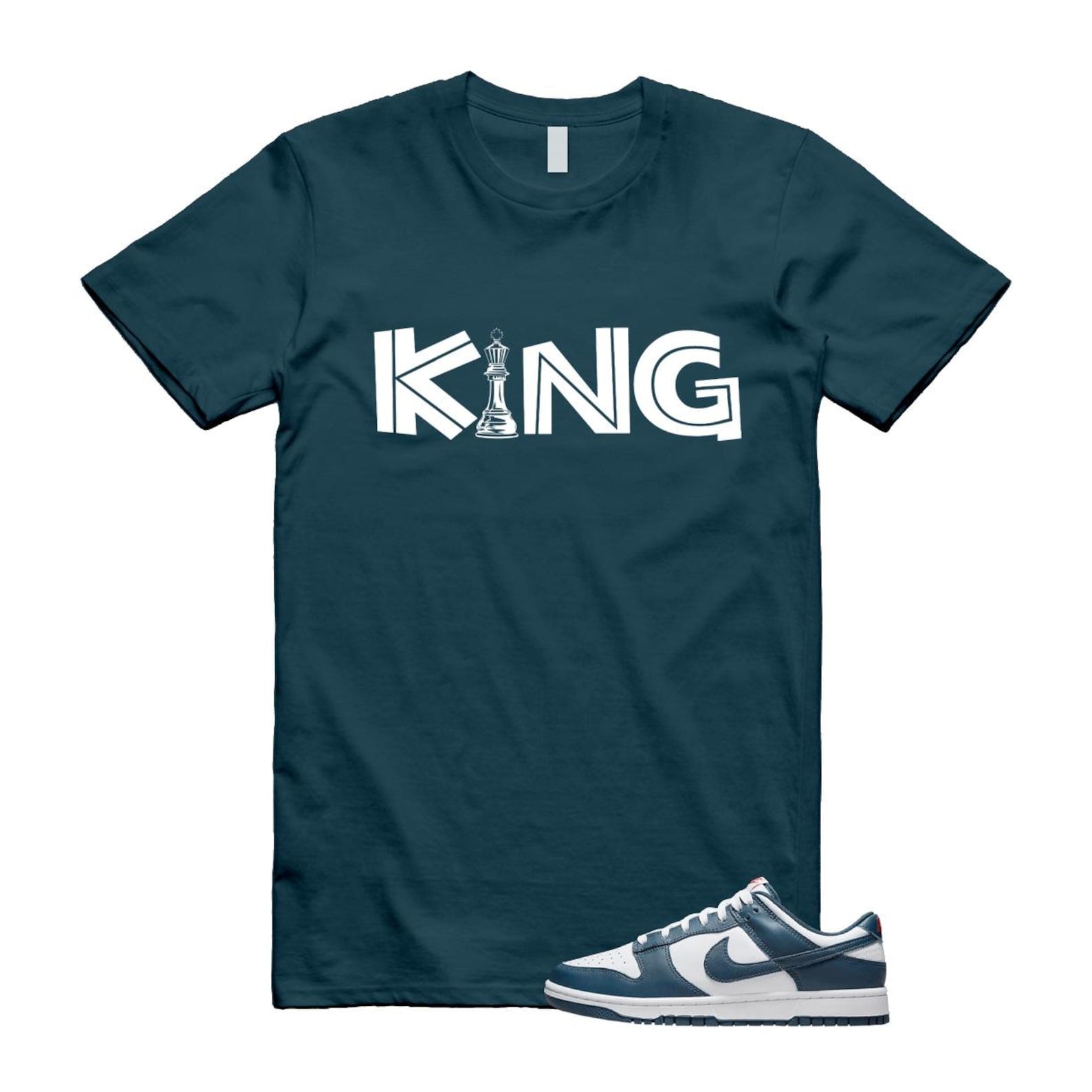 Dunk Valerian Blue White Low T Shirt Match KING DD1391-400 T-Shirt, Sneaker Match Tee