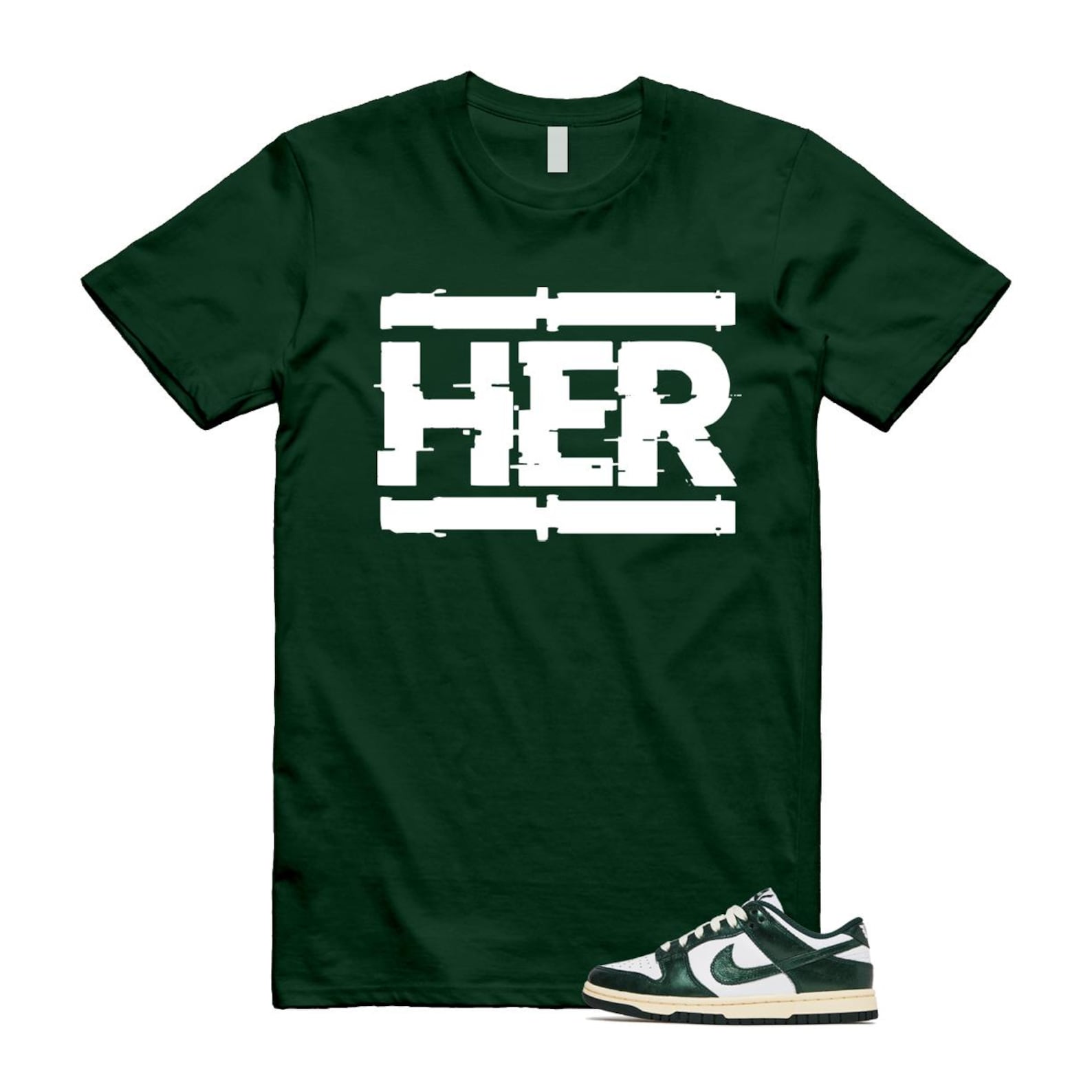 Dunk Vintage Green White Pro Coconut Milk T Shirt Match HER DV0833-111 T-Shirt, Sneaker Match Tee