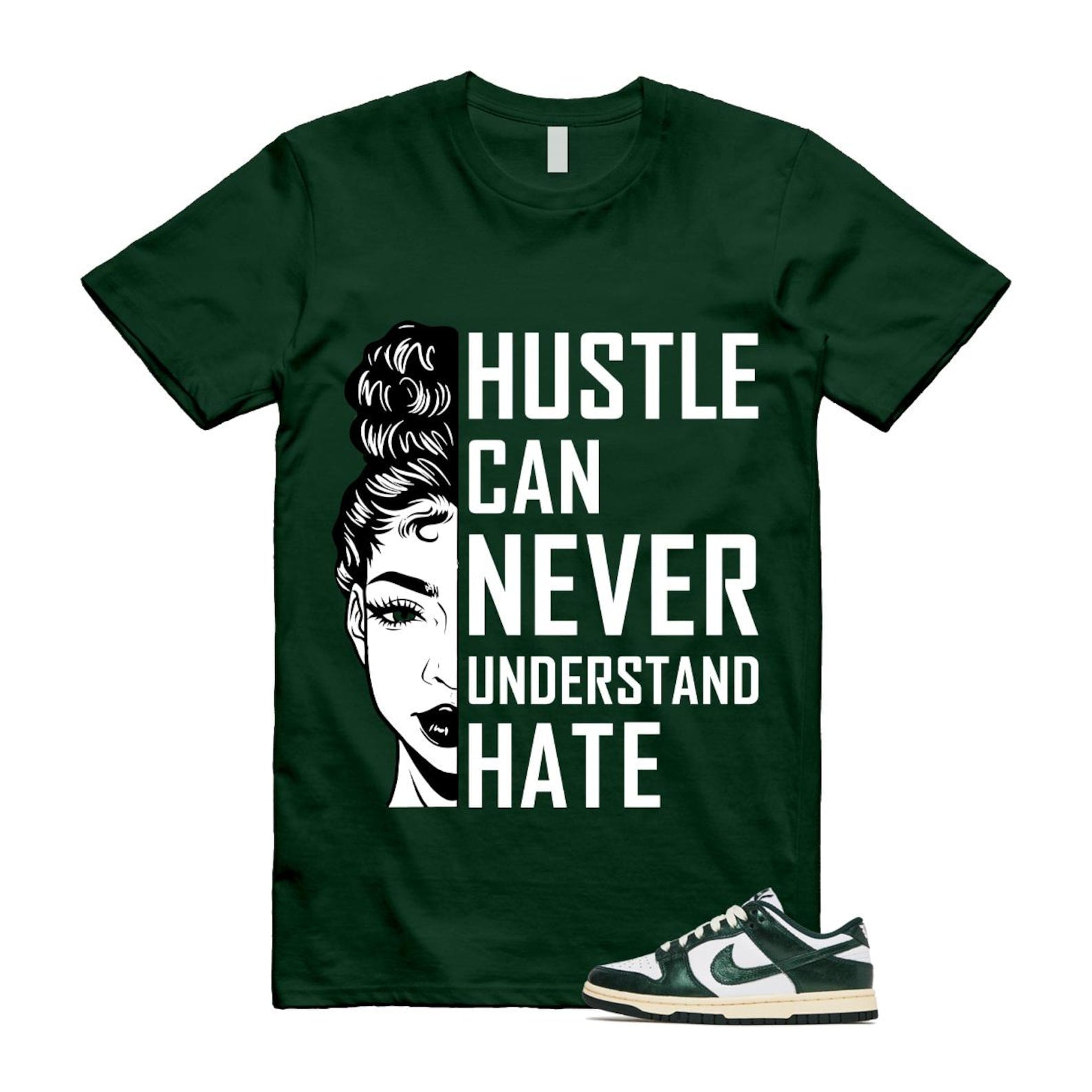 Dunk Vintage Green White Pro Coconut Milk T Shirt Match HUSTLE DV0833-111 T-Shirt, Sneaker Match Tee