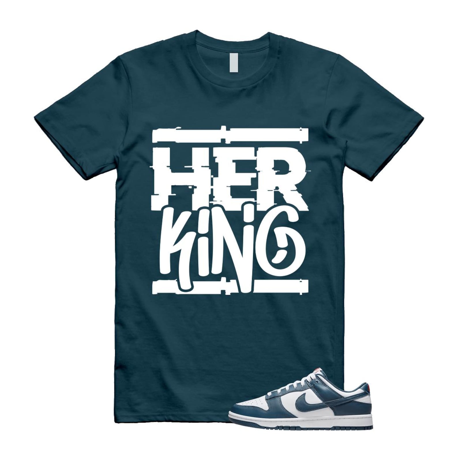 Dunk Valerian Blue White Low T Shirt Match HK DD1391-400 T-Shirt, Sneaker Match Tee