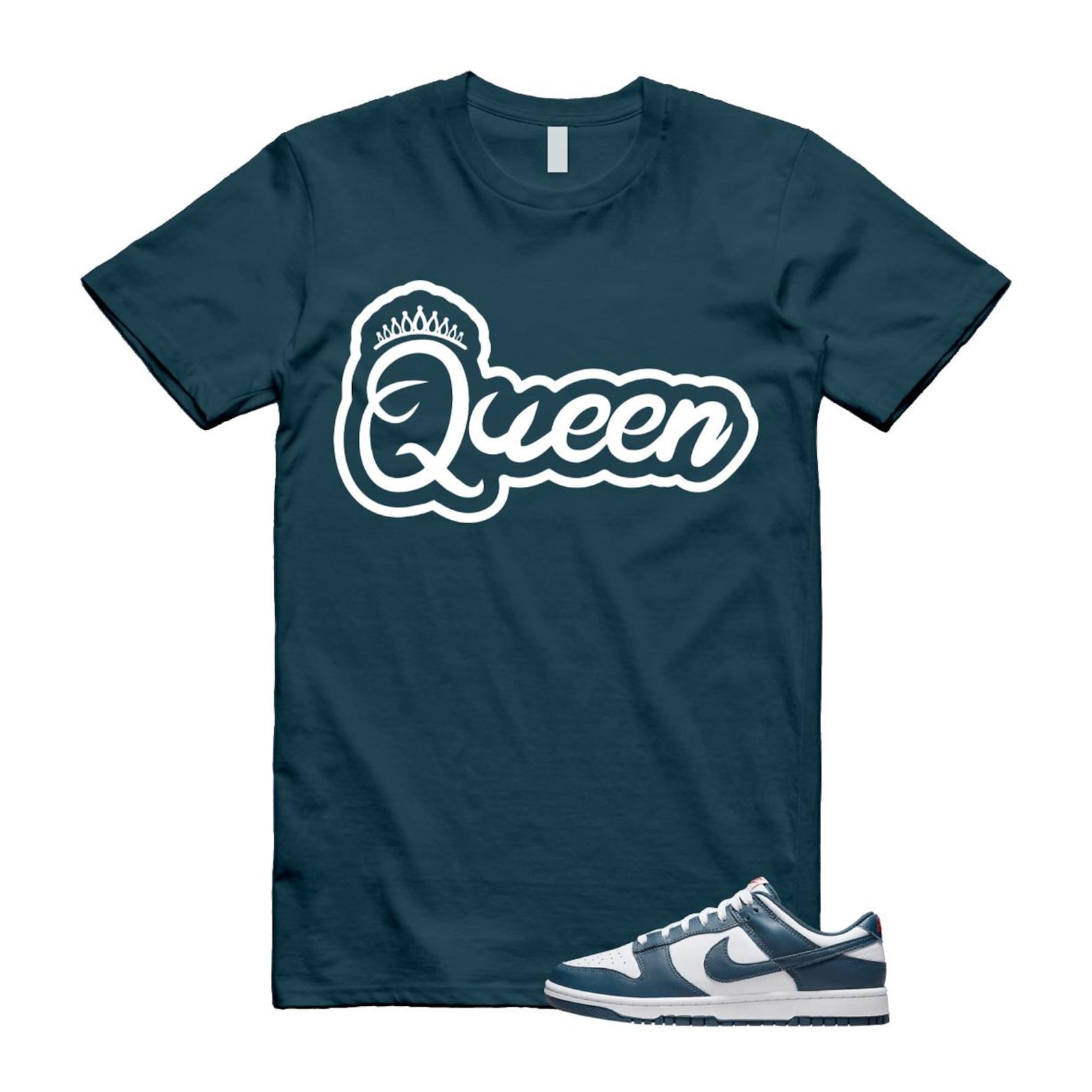 Dunk Valerian Blue White Low T Shirt Match Q2 DD1391-400 T-Shirt, Sneaker Match Tee