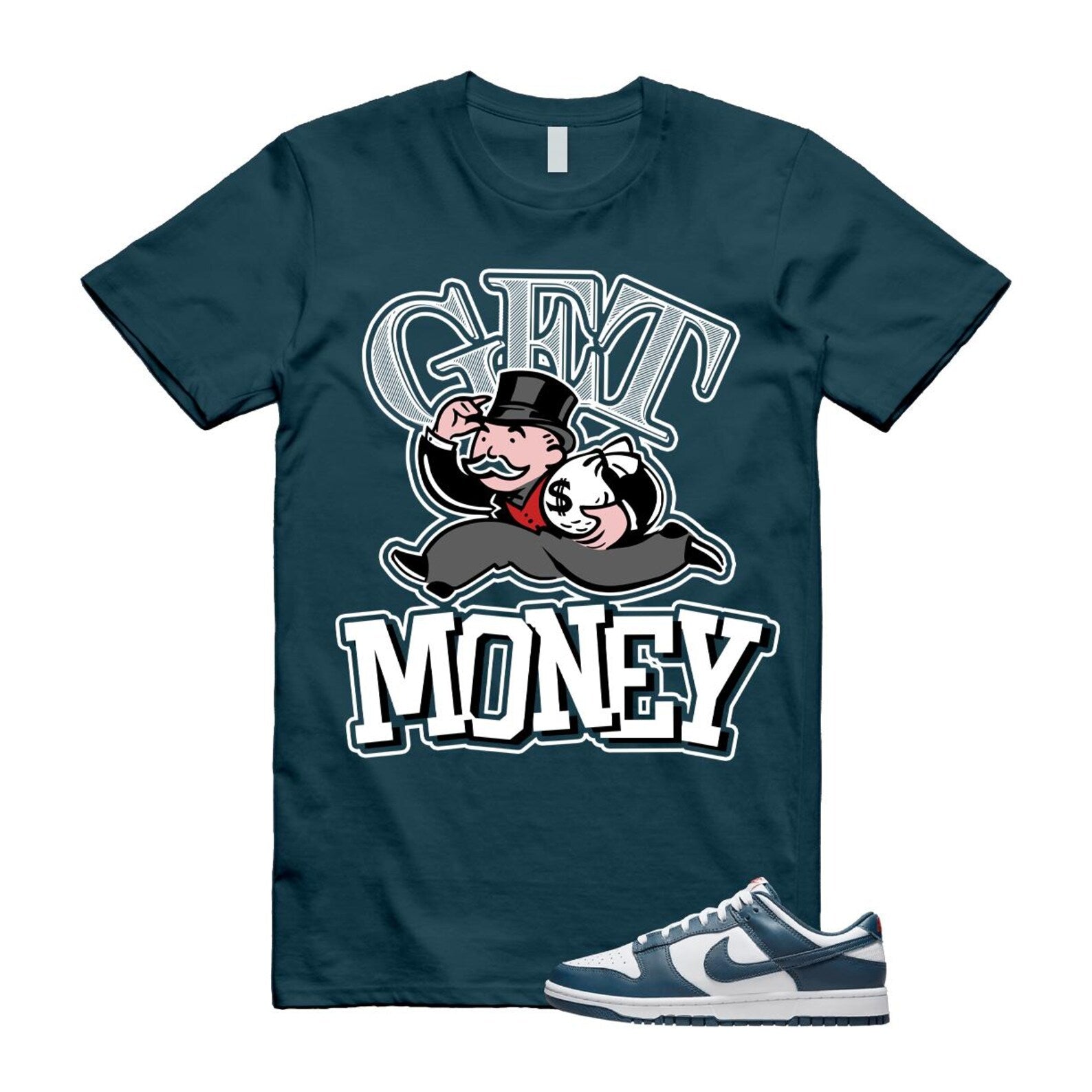Dunk Valerian Blue White Low T Shirt Match Get Money DD1391-400 T-Shirt, Sneaker Match Tee