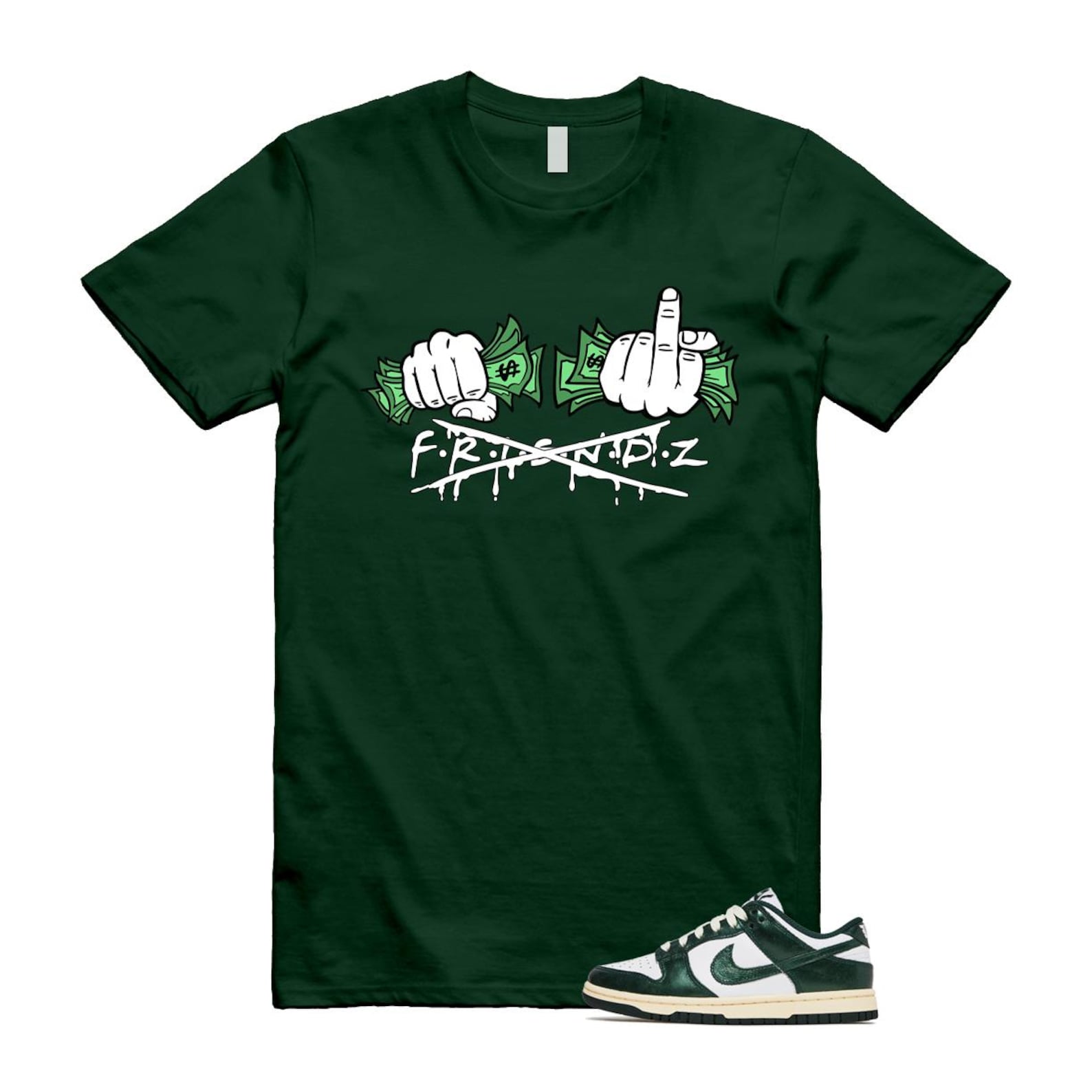 Dunk Vintage Green White Pro Coconut Milk T Shirt Match FRIENDZ DV0833-111 T-Shirt, Sneaker Match Tee
